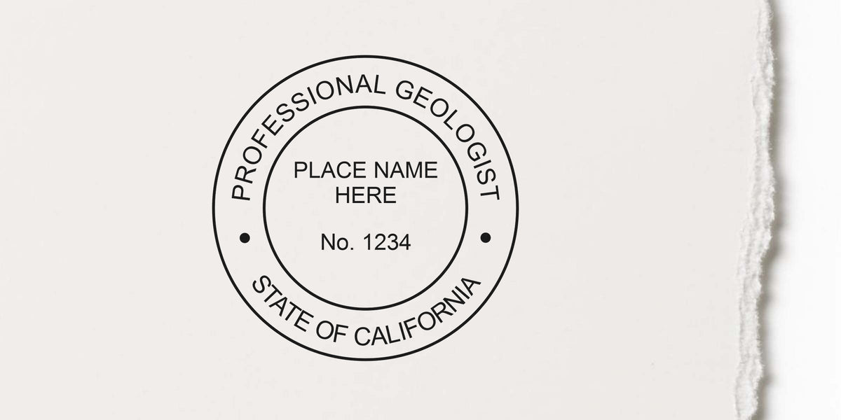 Professional California Geologist Stamp for License Certification and Renewal, including Geologist Stamp Renewal in California.