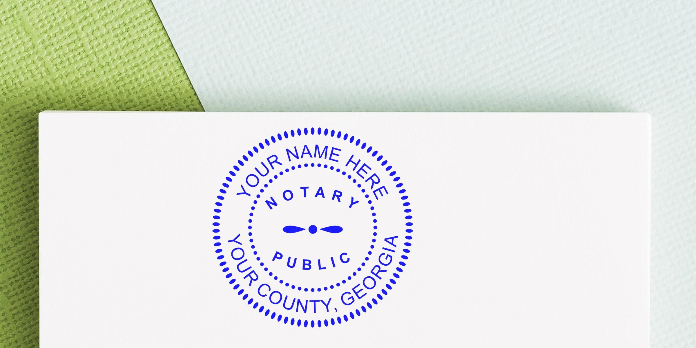 Custom Georgia Notary Stamp designed for official document authentication, fully compliant with Georgia Notary Stamp Law.