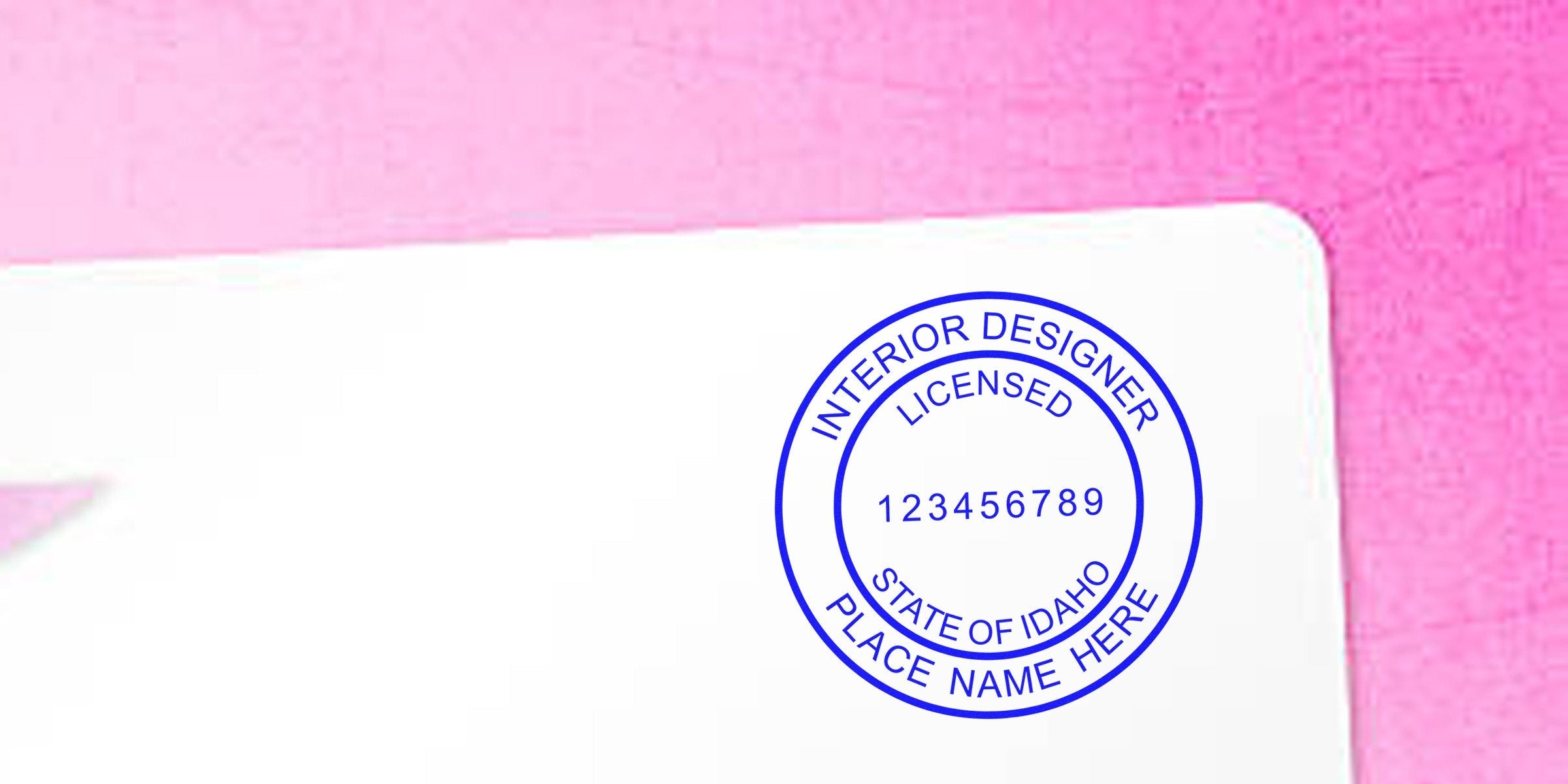 Licensed interior designer stamp for Idaho certification, featuring Idaho interior designer costs and pricing details.
