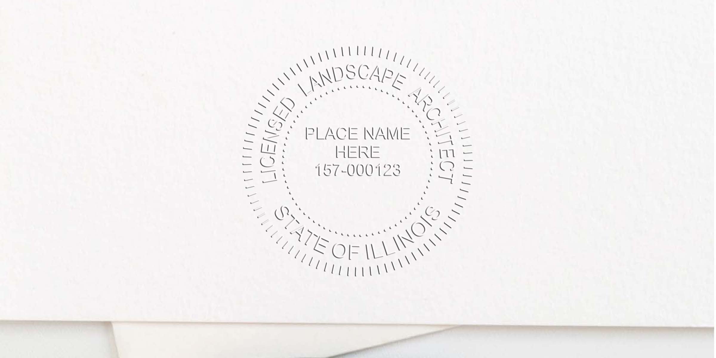 Embossed Illinois landscape architect seal on white paper, addressing common misconceptions about landscape architect seals.