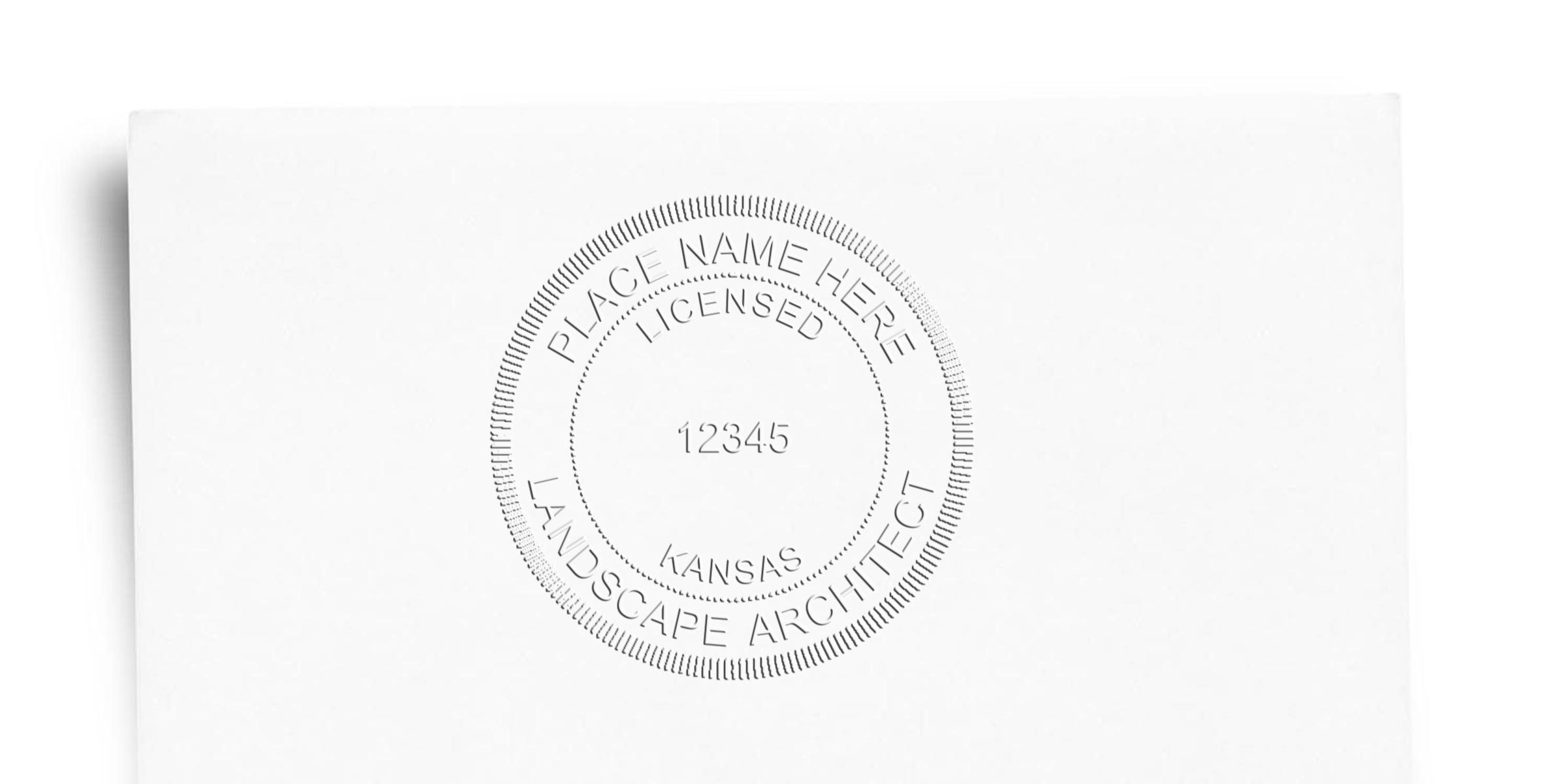 Licensed Kansas landscape architect seal highlighting design advantages.