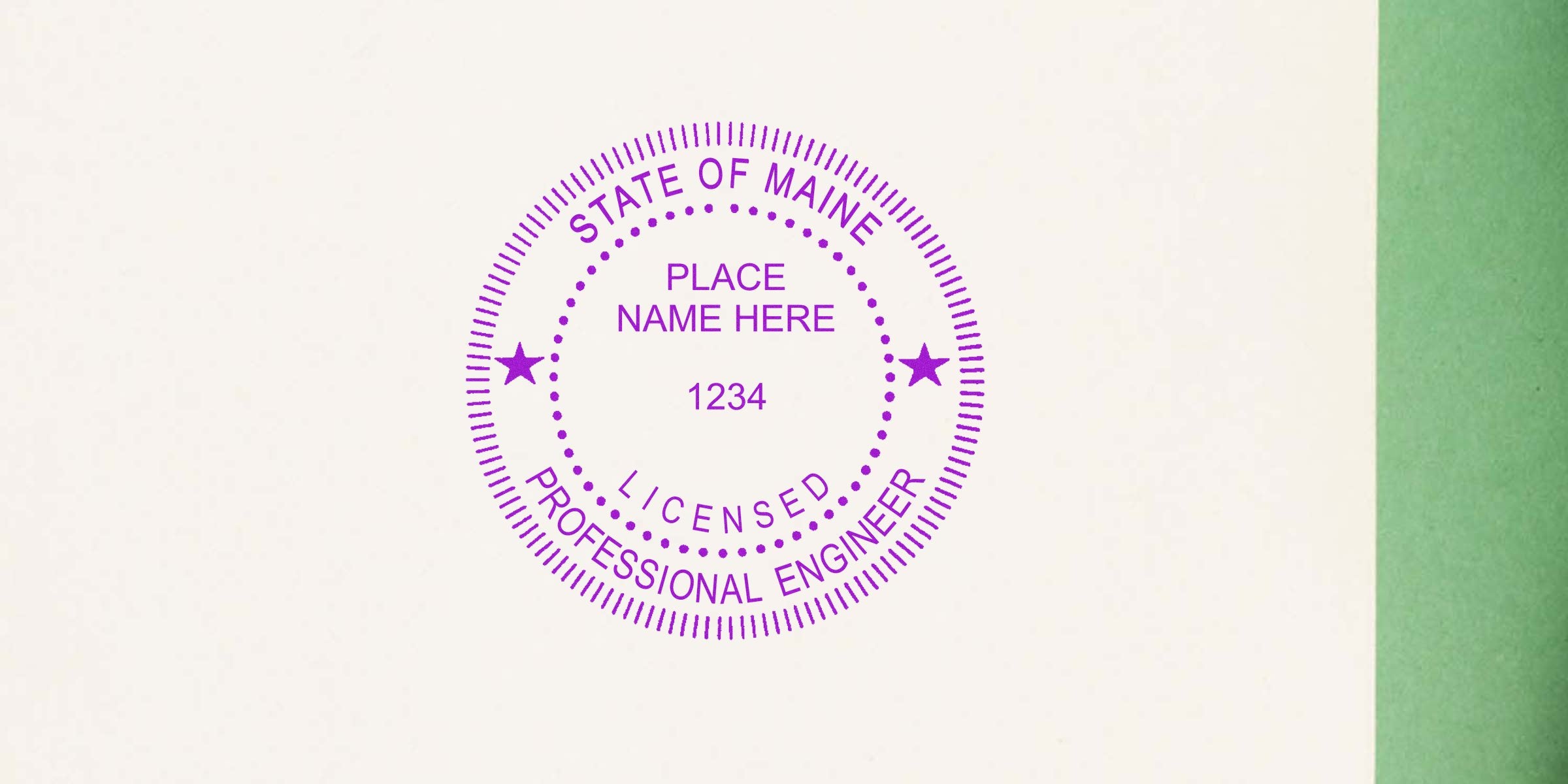 Licensed professional engineer stamp with the embossed Maine engineer seal.