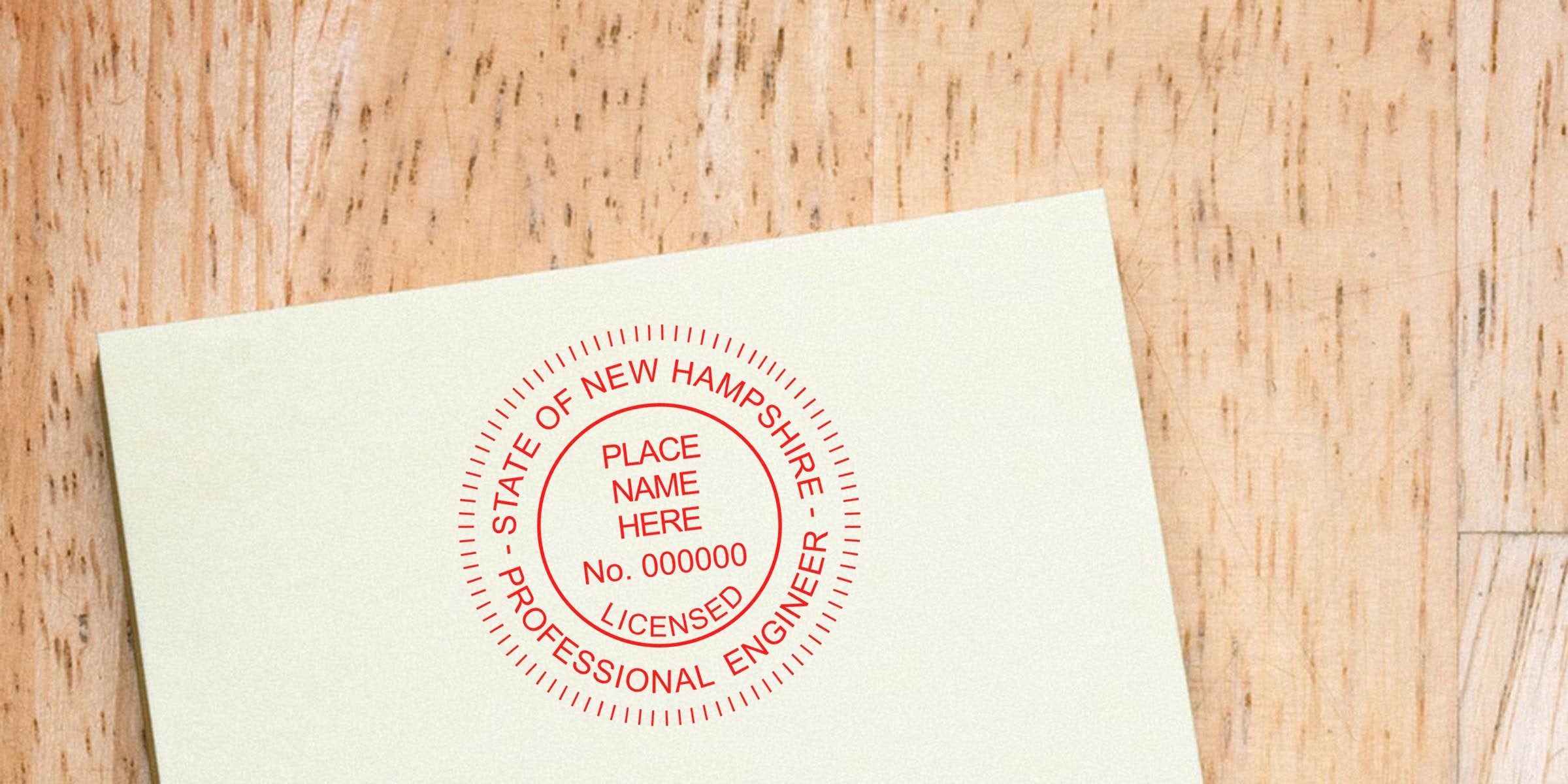New Hampshire engineer stamp on paper, displaying a trusted professional certification mark.