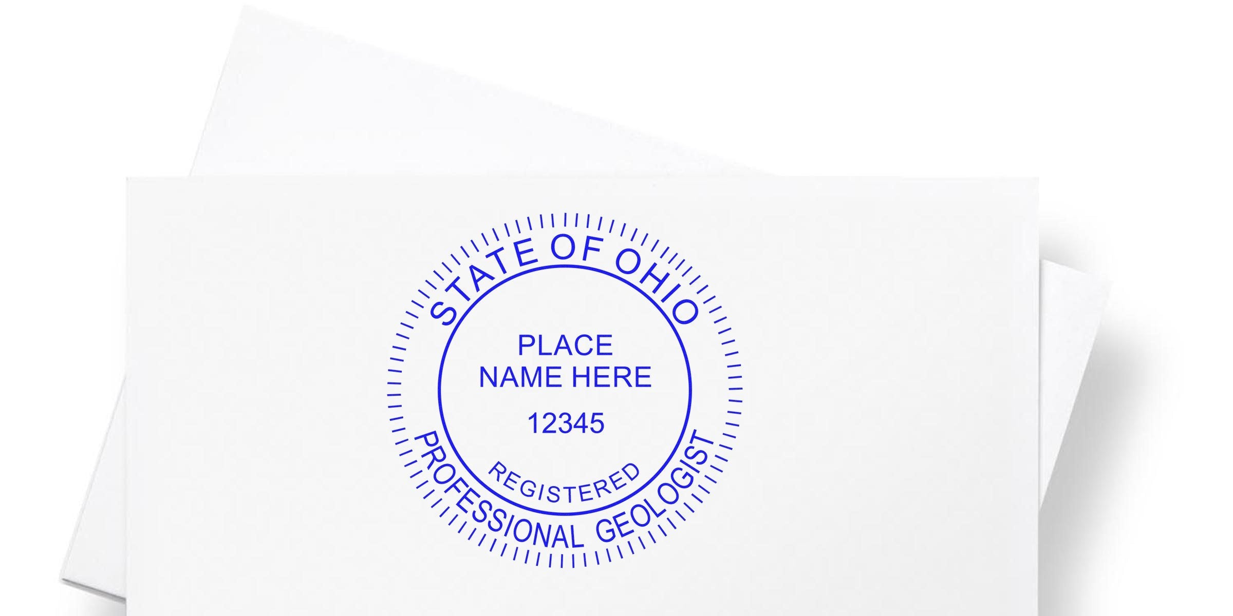 Ohio Geologist Stamp with the official seal for registered professional geologists, plus a guide to help you choose the right stamp.