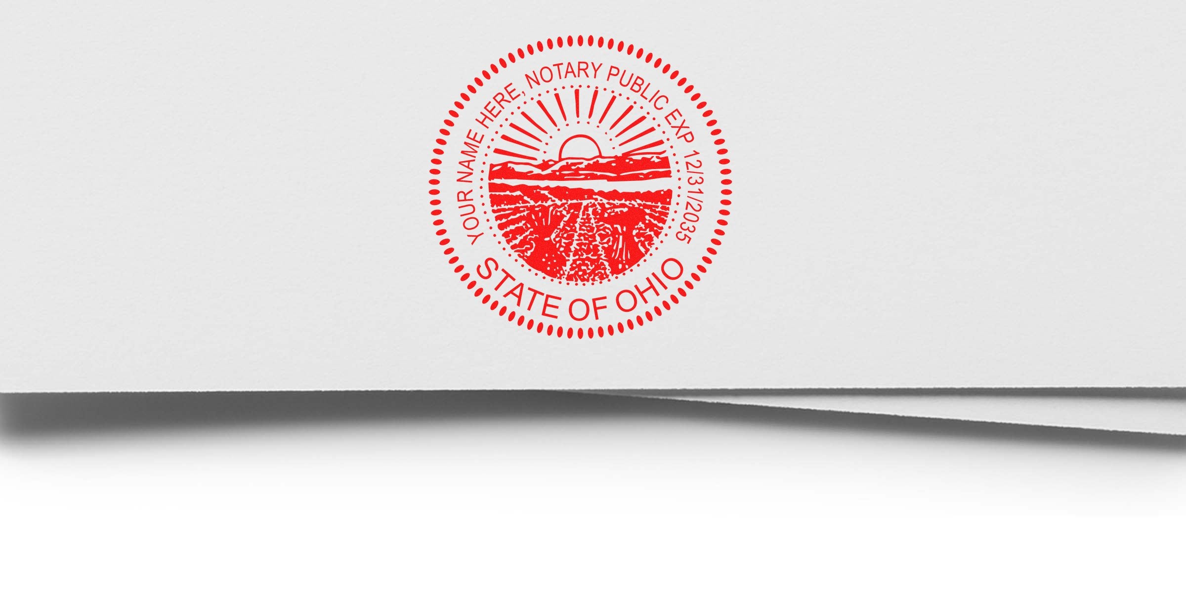 Ohio notary seal stamp on official documents for certified notary services. Choose Ohio notary seal for authenticity.
