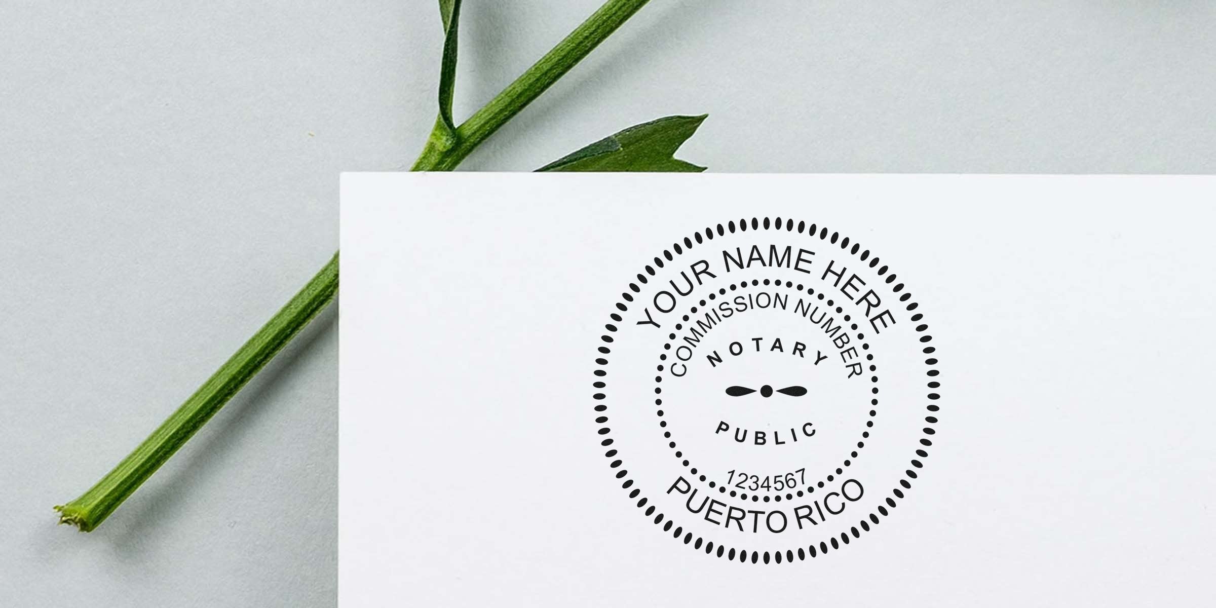 Notary public stamp with commission number on white paper; essential PR notary supplies and smart tips for Puerto Rico notary services.