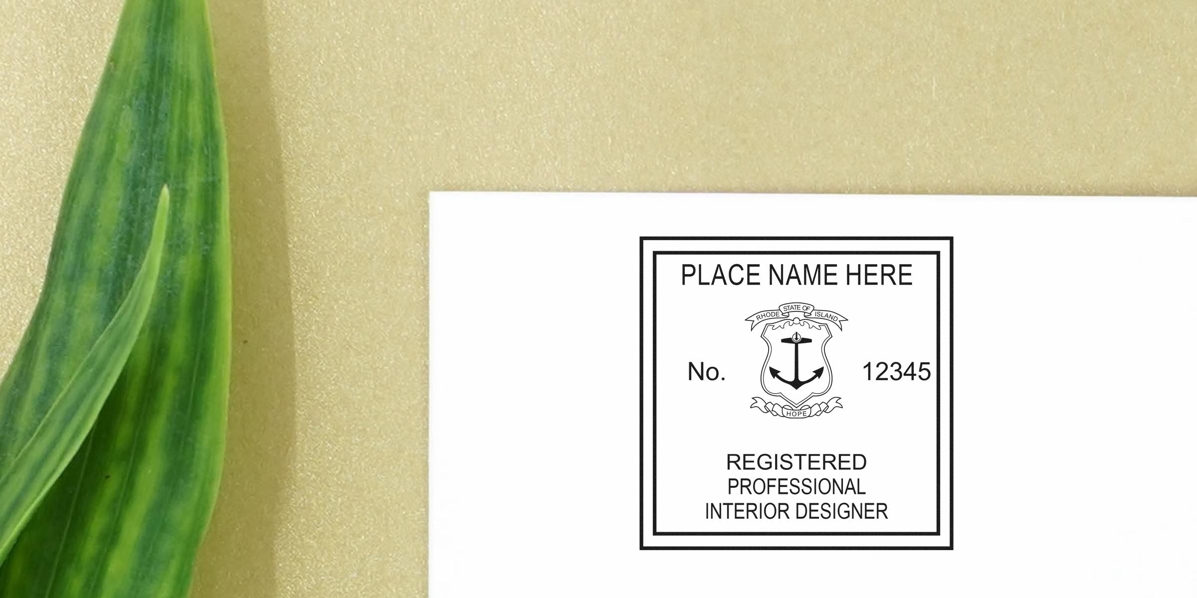 Rhode Island interior designer license badge with a green leaf on gold, symbolizing professional certification and interior design licensing tips in Rhode Island.