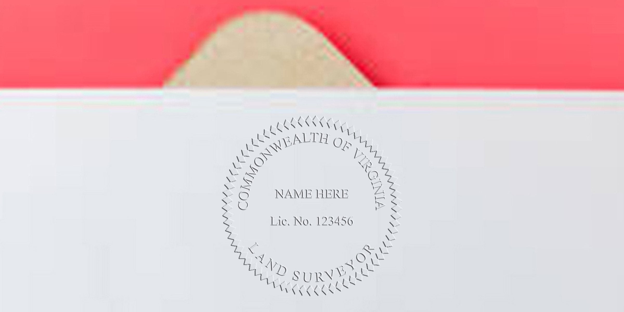 Commonwealth of Virginia land surveyor seal on official document envelope, highlighting design tips for Virginia land surveyor seals.