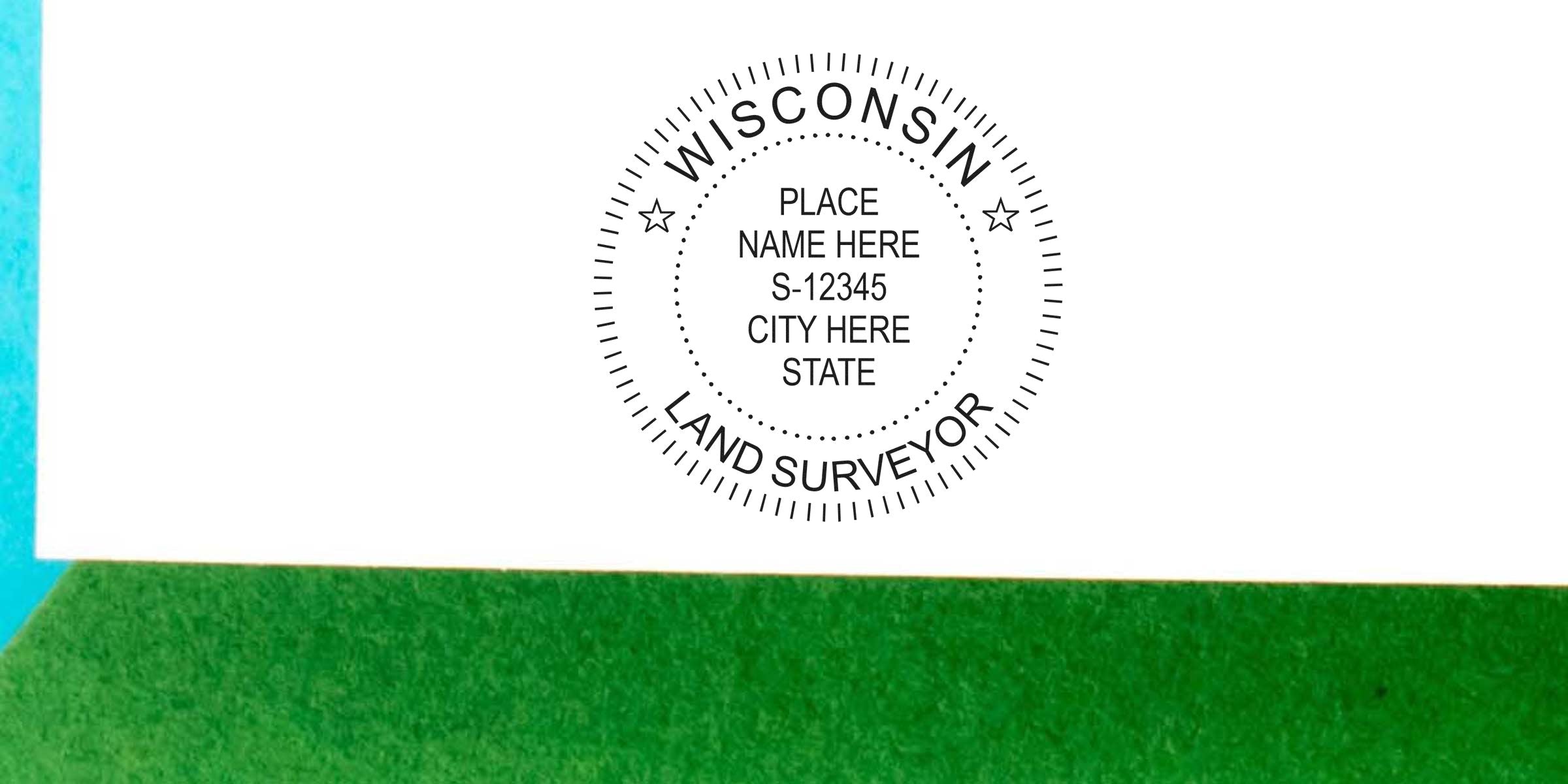 Wisconsin land surveyor seal for official property boundary marking and land surveying services following legal regulations.