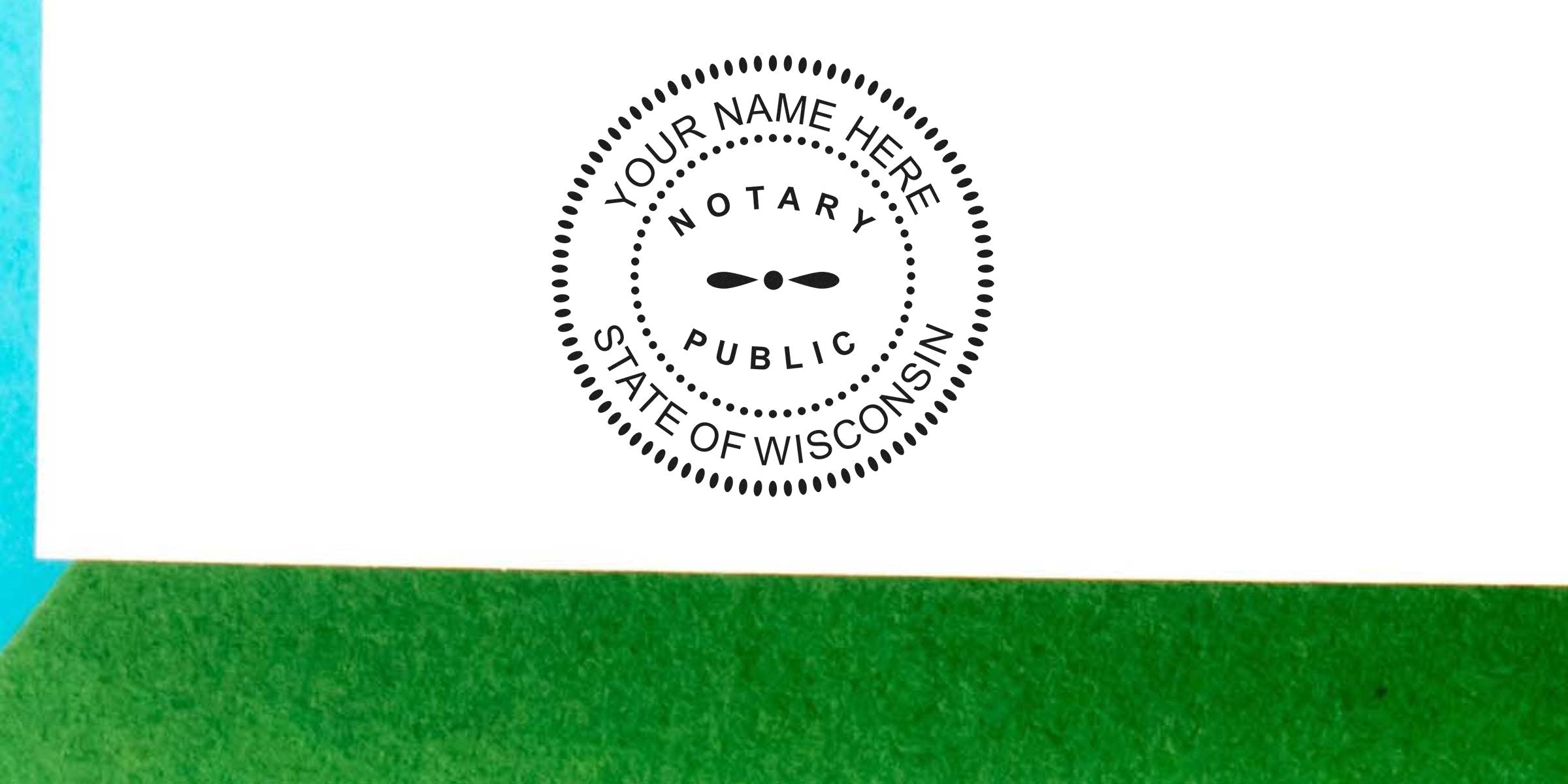 Wisconsin notary stamp for official document authentication, including sample formats of notary stamps.