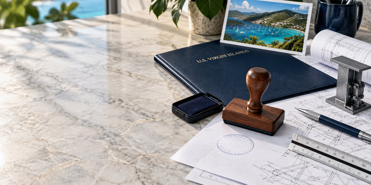 US Virgin Islands Engineer Seal: Name and One Legend Word