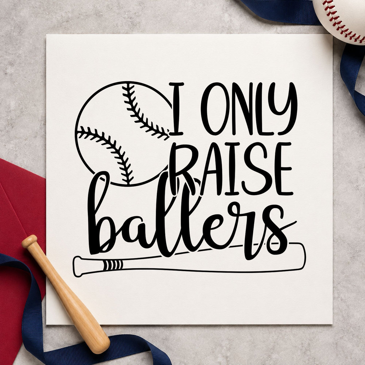 I Only Raise Ballers Pre-Inked Stamp – PSI in use 10