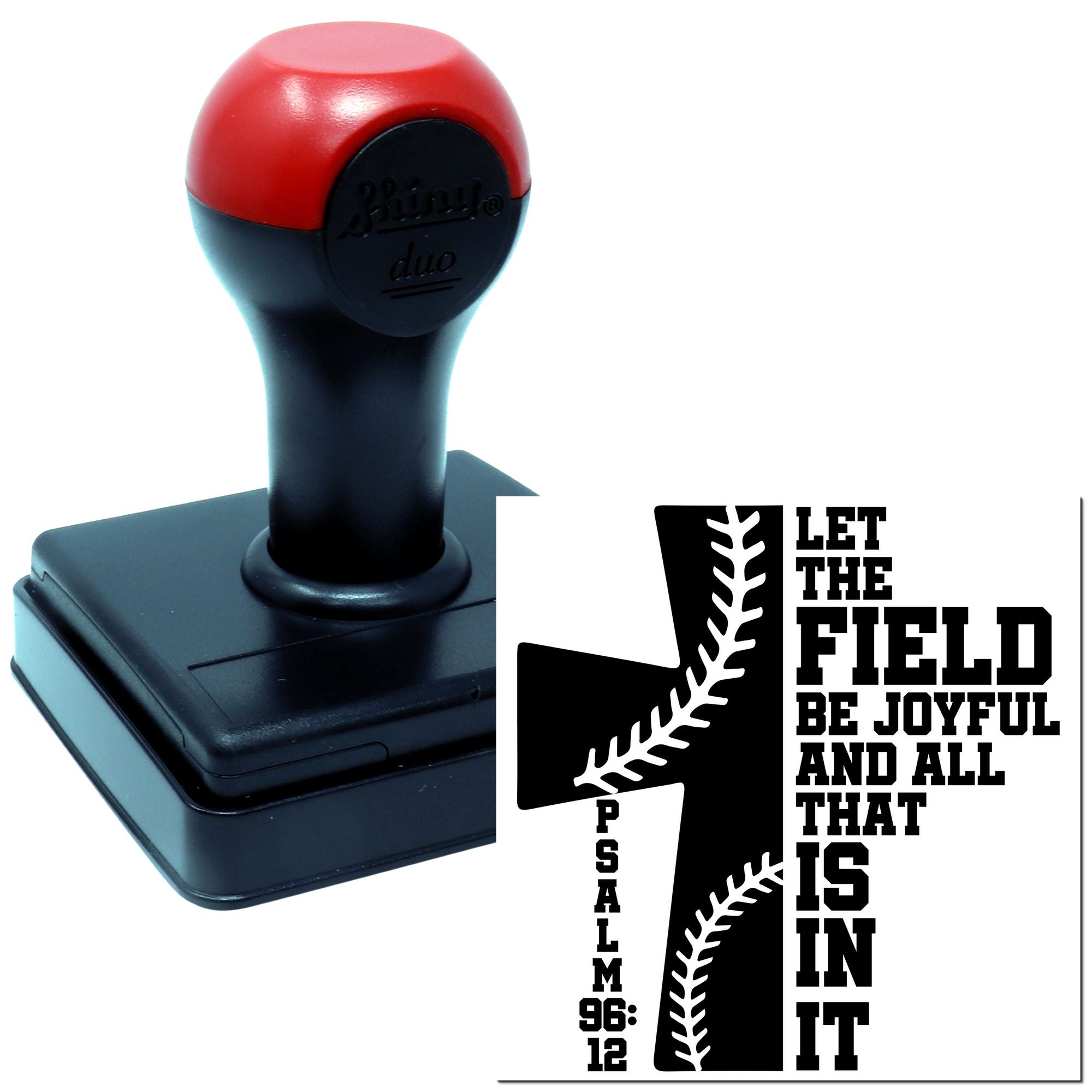 Duo Hand Joyful Baseball Field Celebration Tag Rubber Stamp