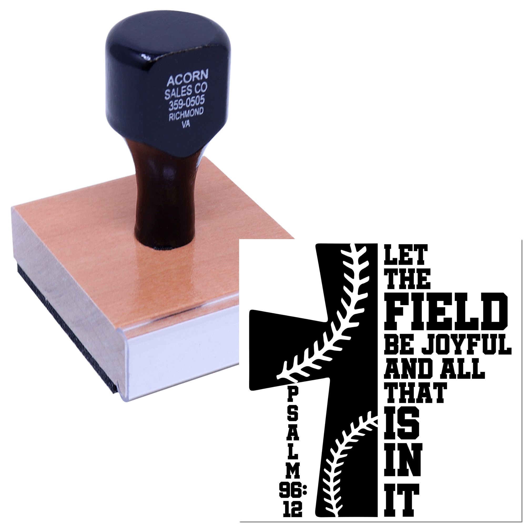 Wood Handle Crossed Faith Field Favor Tag Stamp