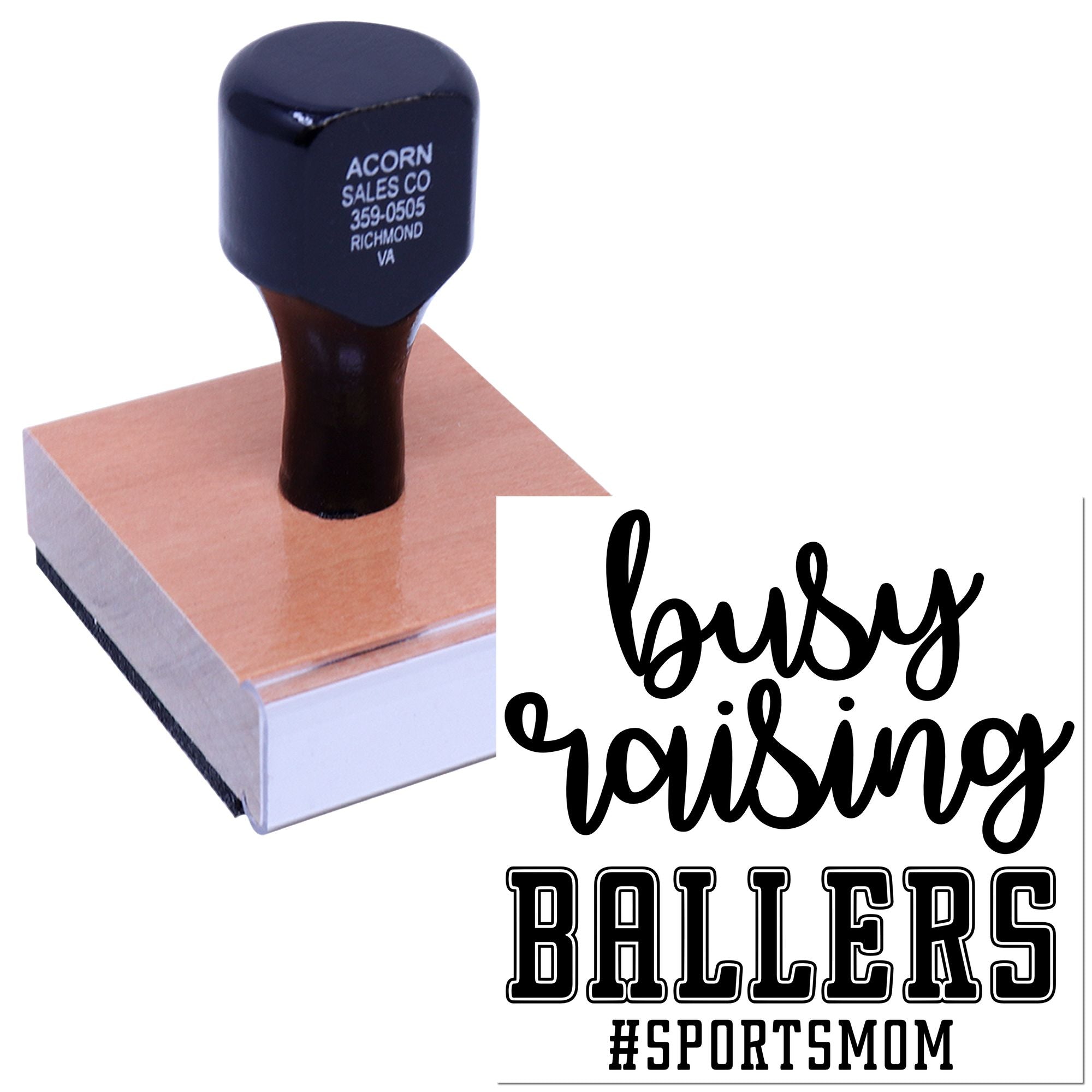 Wood Handle Raising Future Athletes Party Favor Stamp