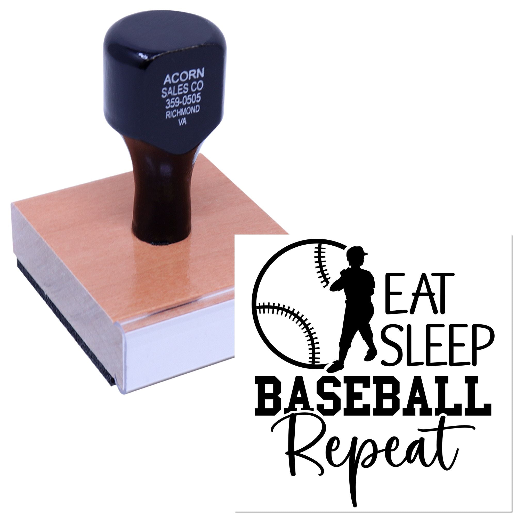 Wood Handle Baseball Daily Grind Craft Stamp