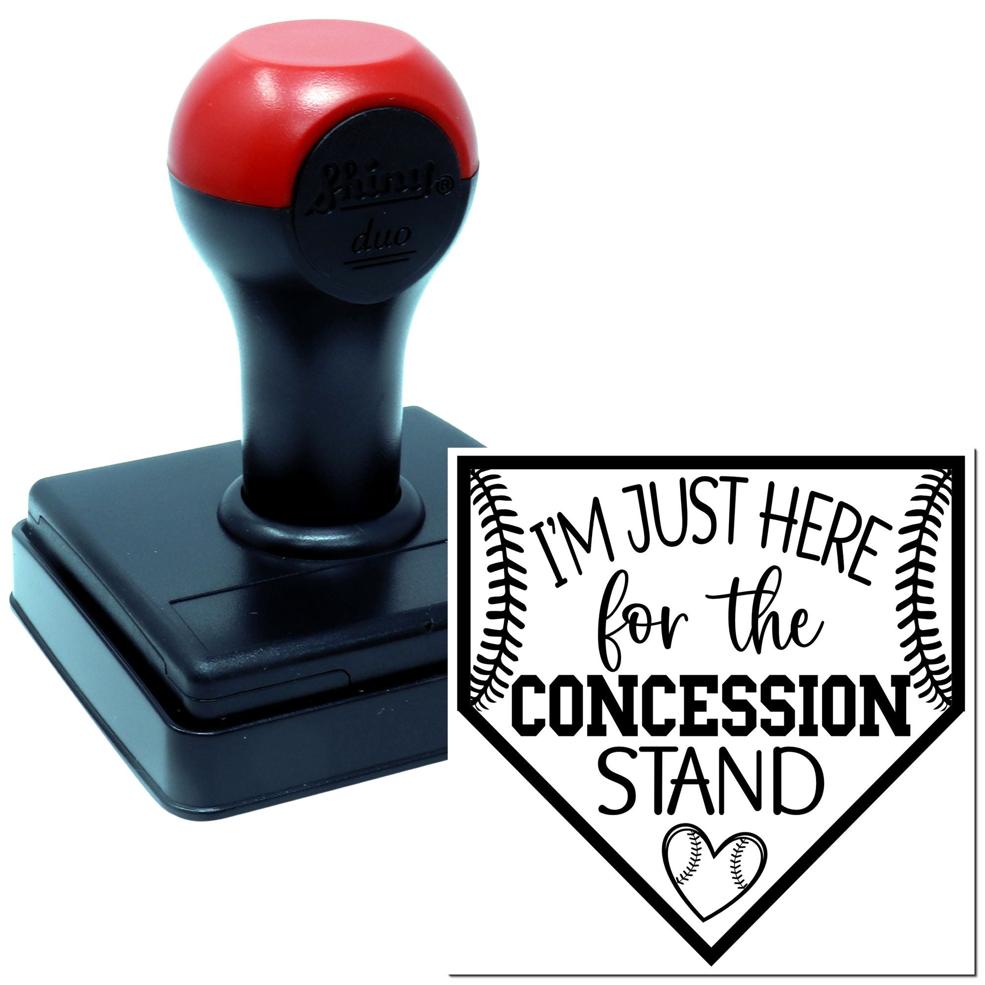 Duo Hand Baseball-Themed Loyalty Pledge Craft Rubber Stamp