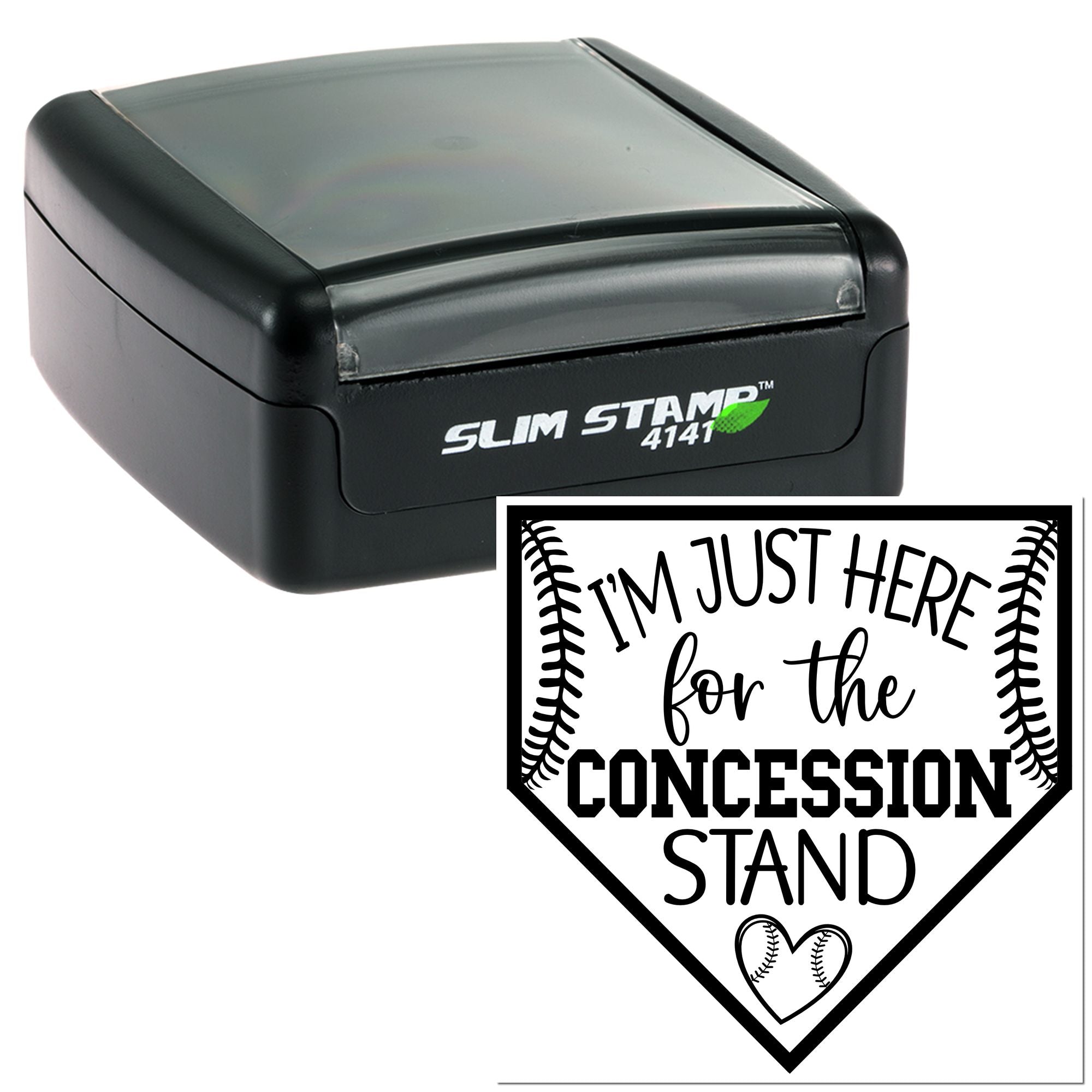 Slim Pre-Inked Here For Snacks Scrapbooking Stamp