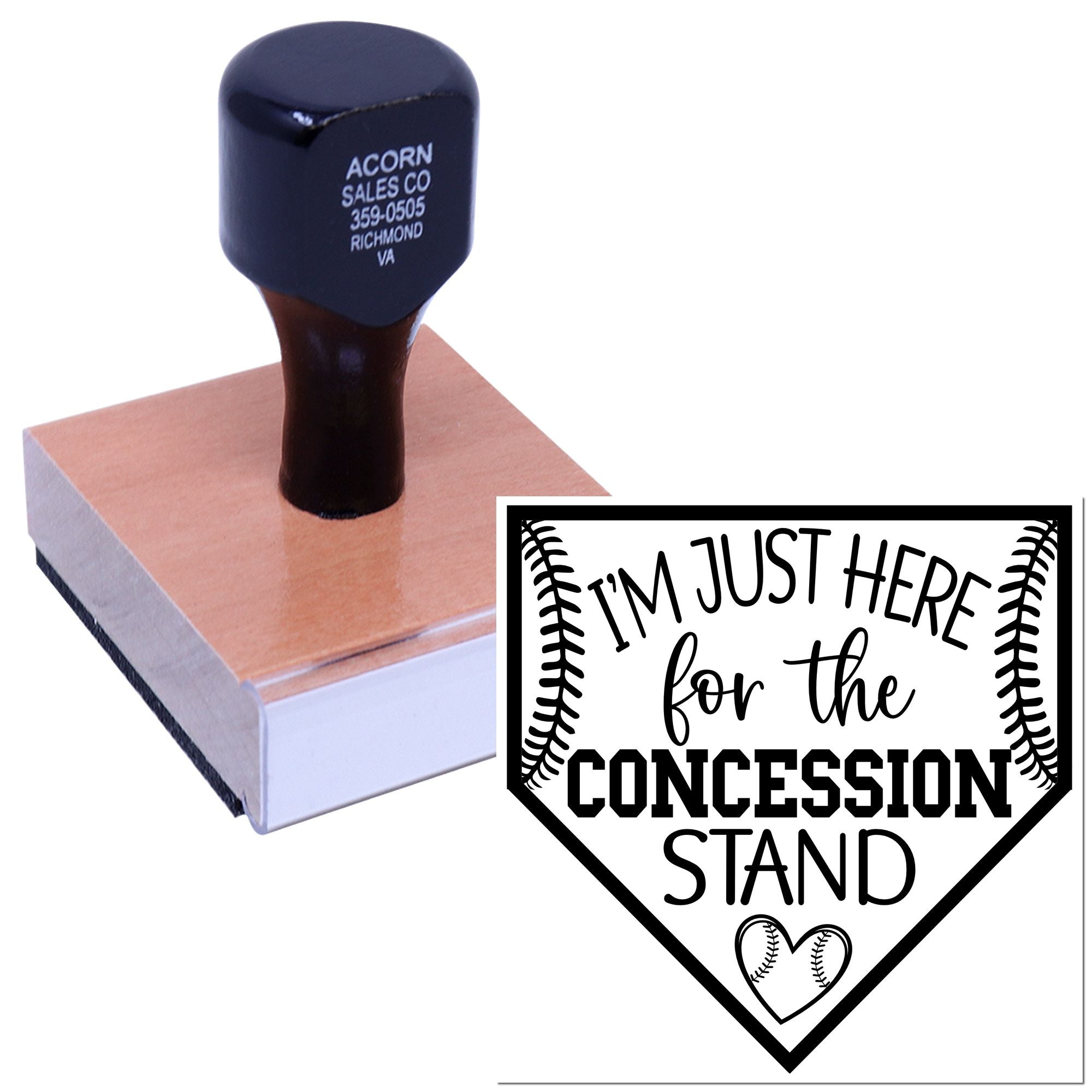 Wood Handle Concession Stand Love Scrapbook Stamp