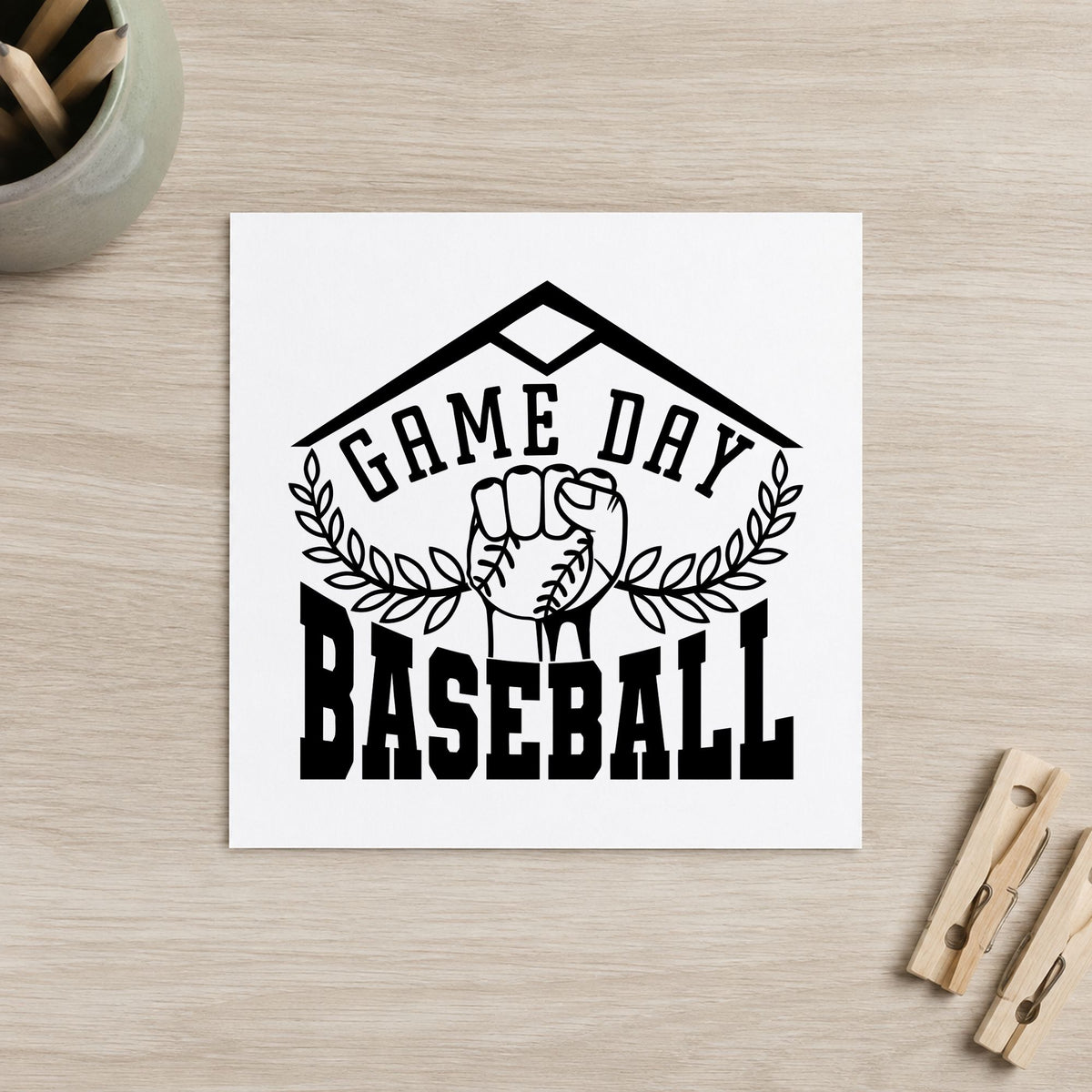 Self-Inking Game Day Baseball Fist Stamp in use 10