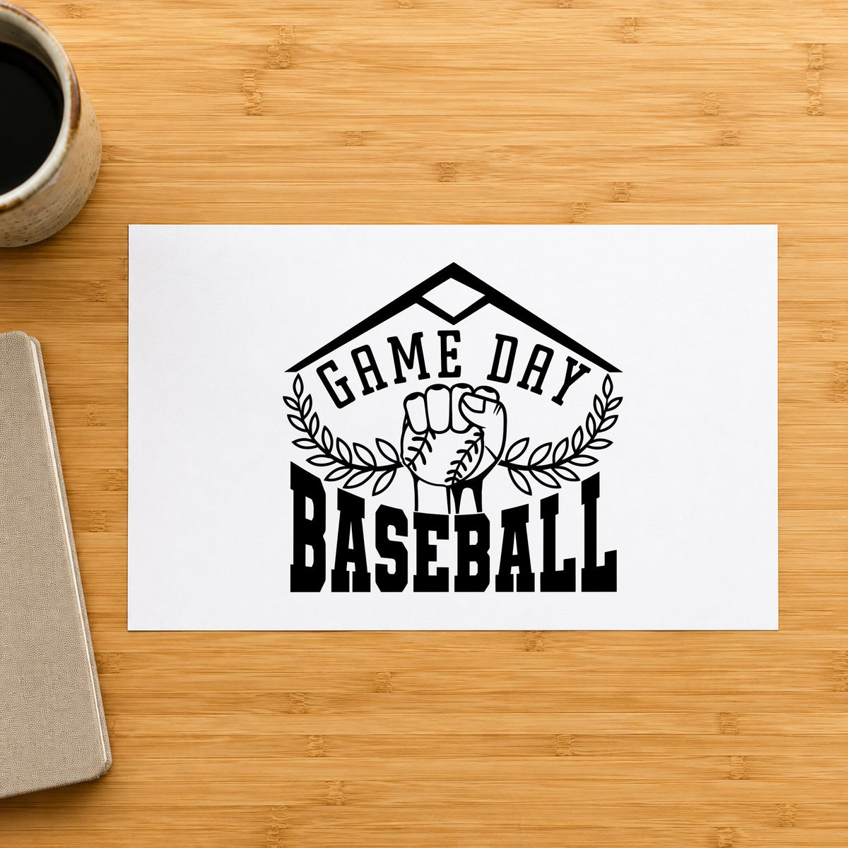Self-Inking Game Day Baseball Fist Stamp in use 4