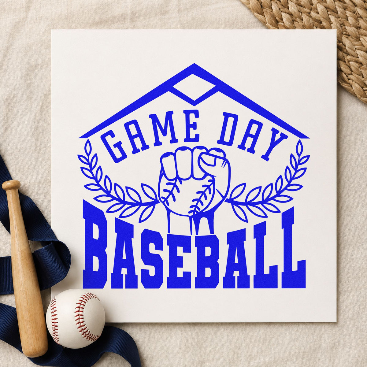 Self-Inking Game Day Baseball Fist Stamp in use 5