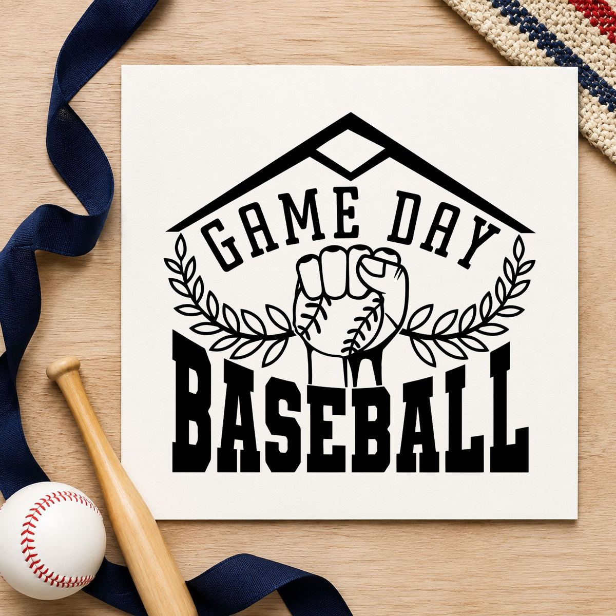 Self-Inking Game Day Baseball Fist Stamp in use 9