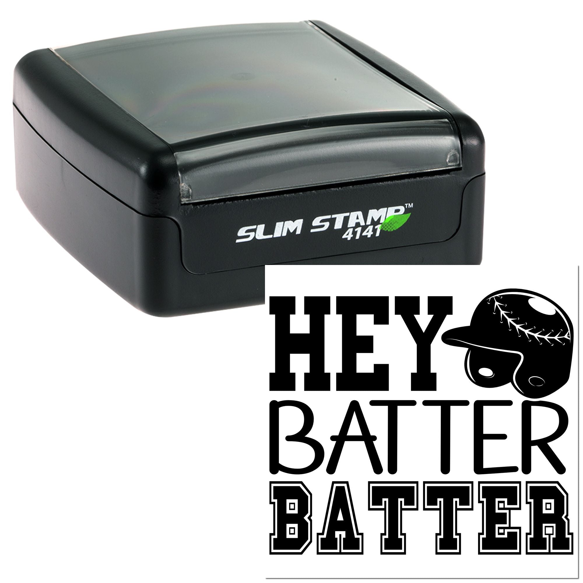 Slim Pre-Inked Helmeted Batter Chant Card Stamp