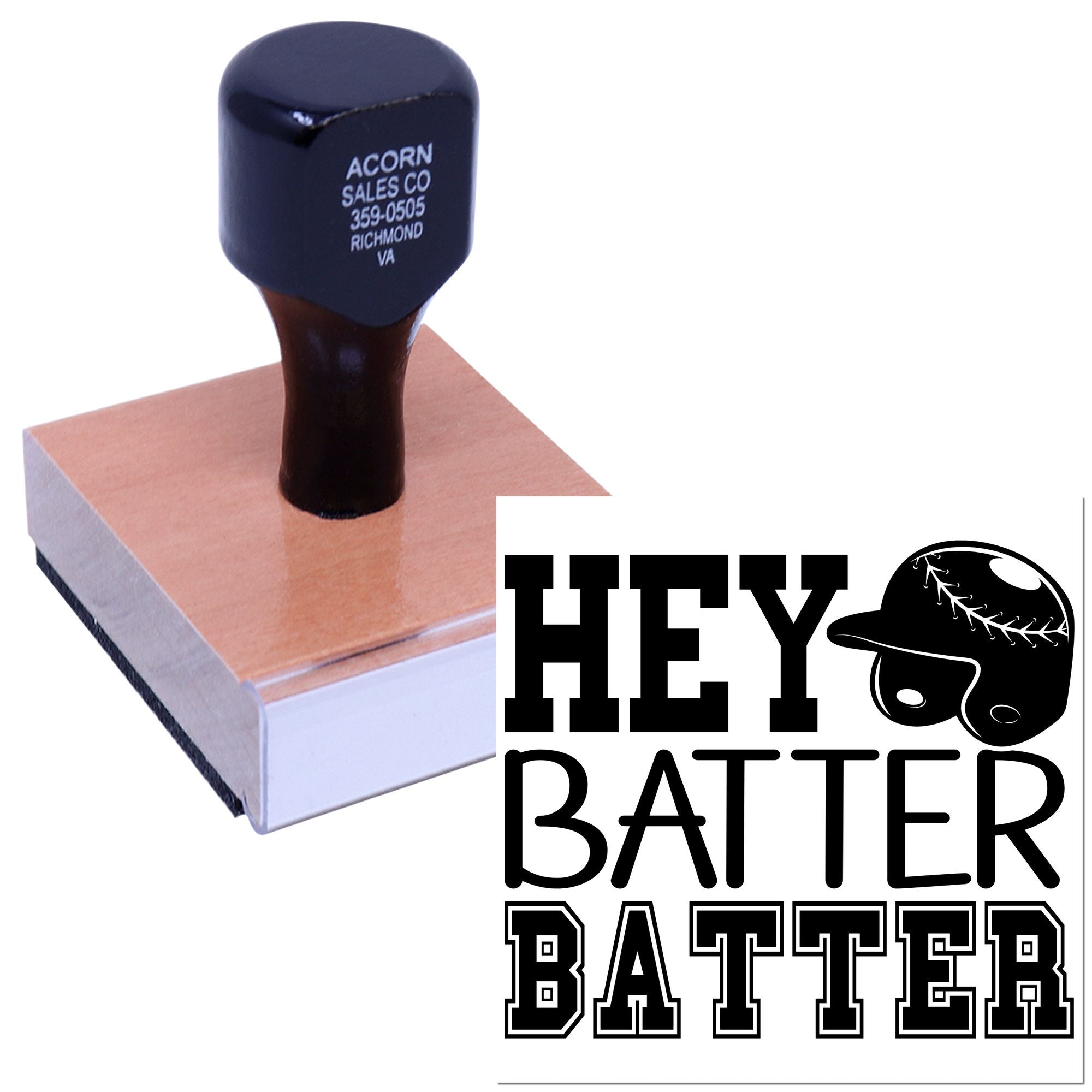 Wood Handle Batter Up Rally Crafting Stamp