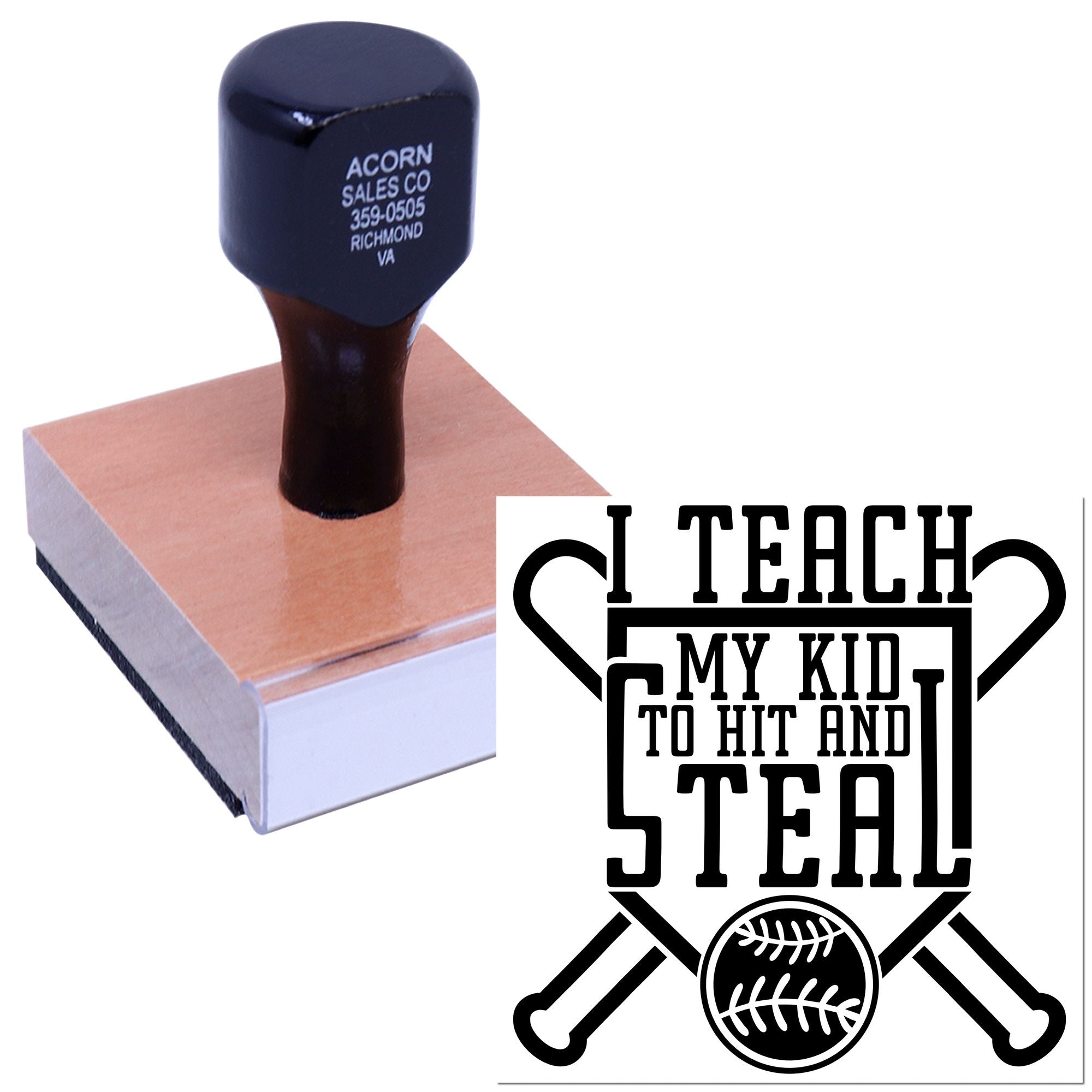 Wood Handle Home Plate Hustle Card Making Stamp