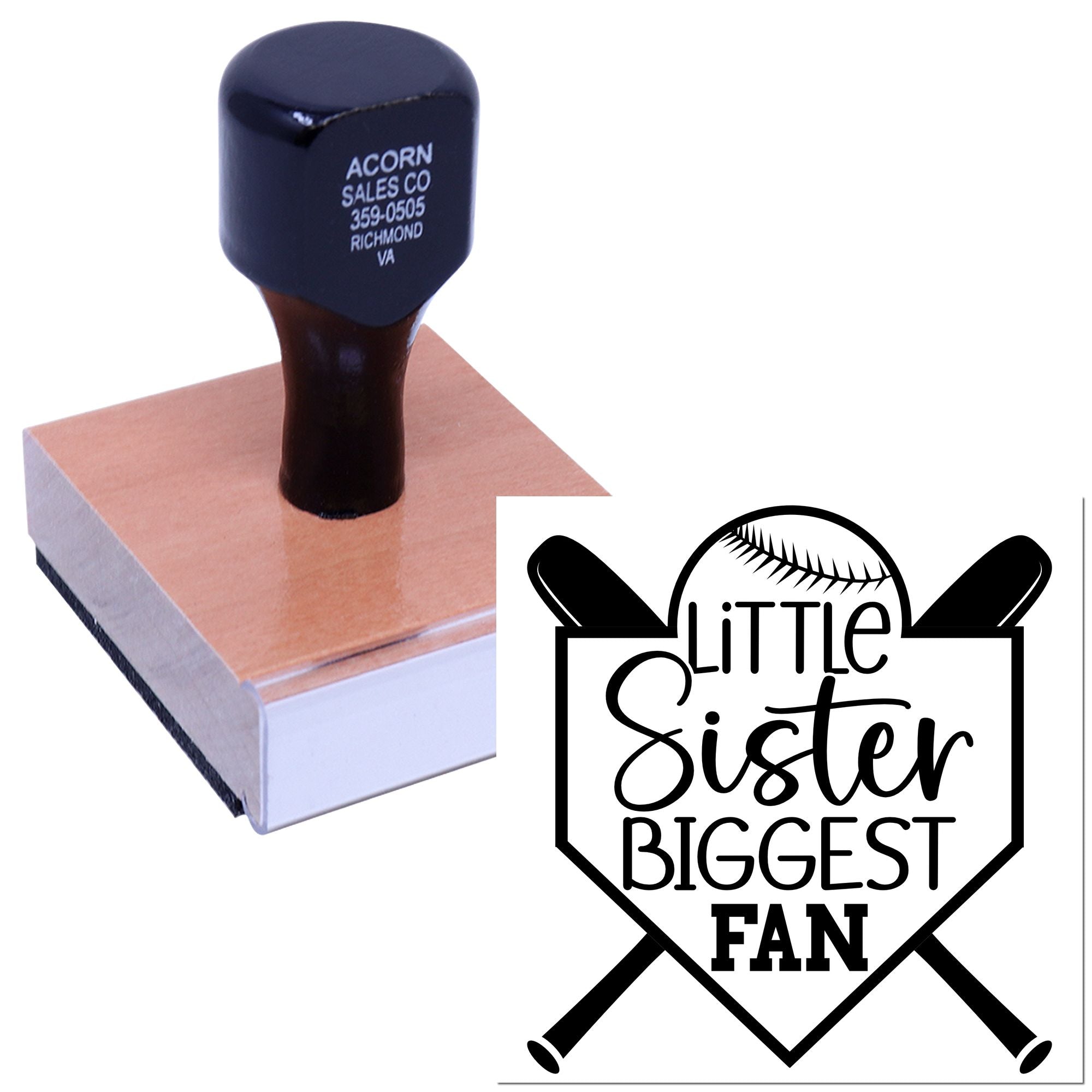 Wood Handle Little Sister Cheers Papercraft Stamp