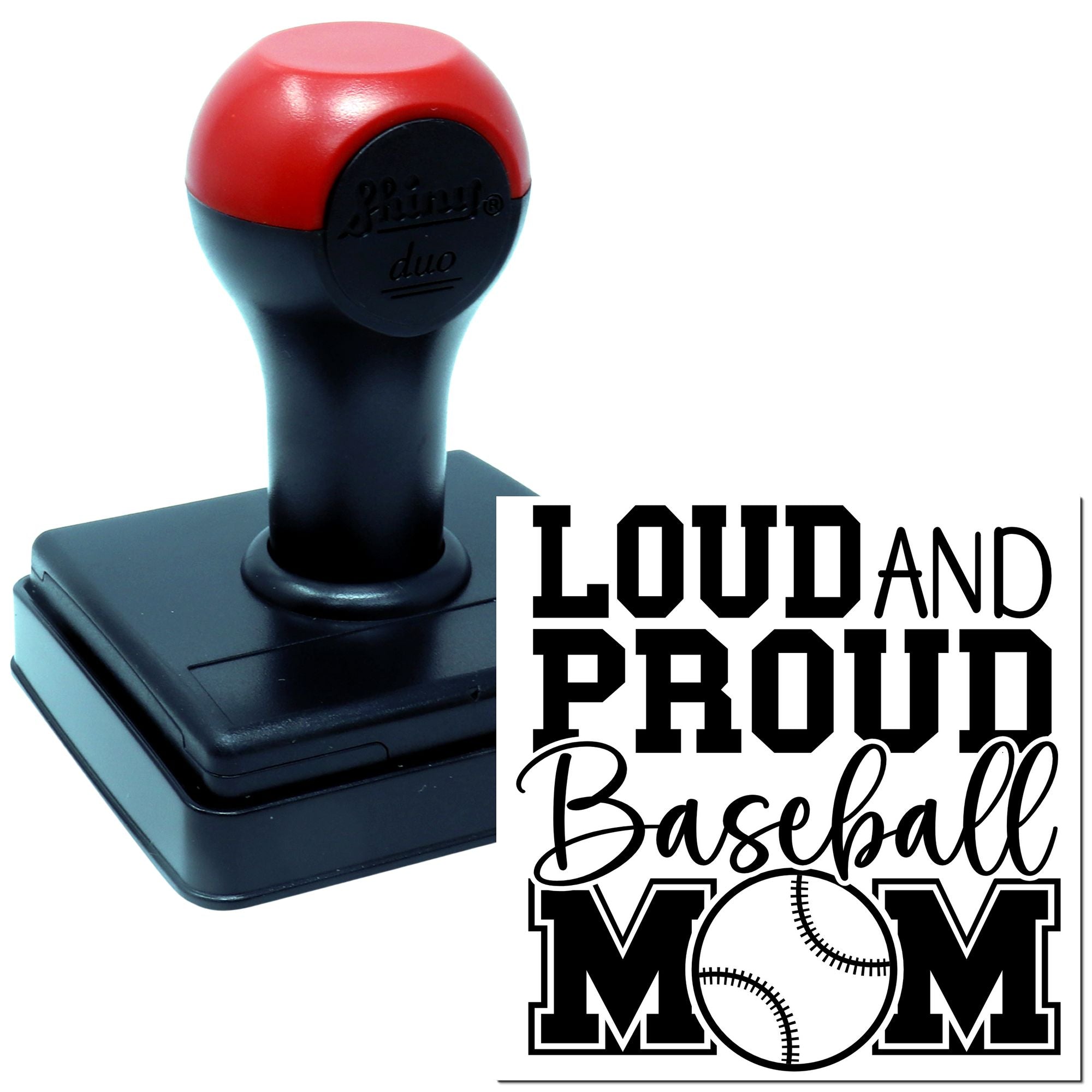 Duo Hand Proud Baseball Mom Spirit Papercraft Rubber Stamp
