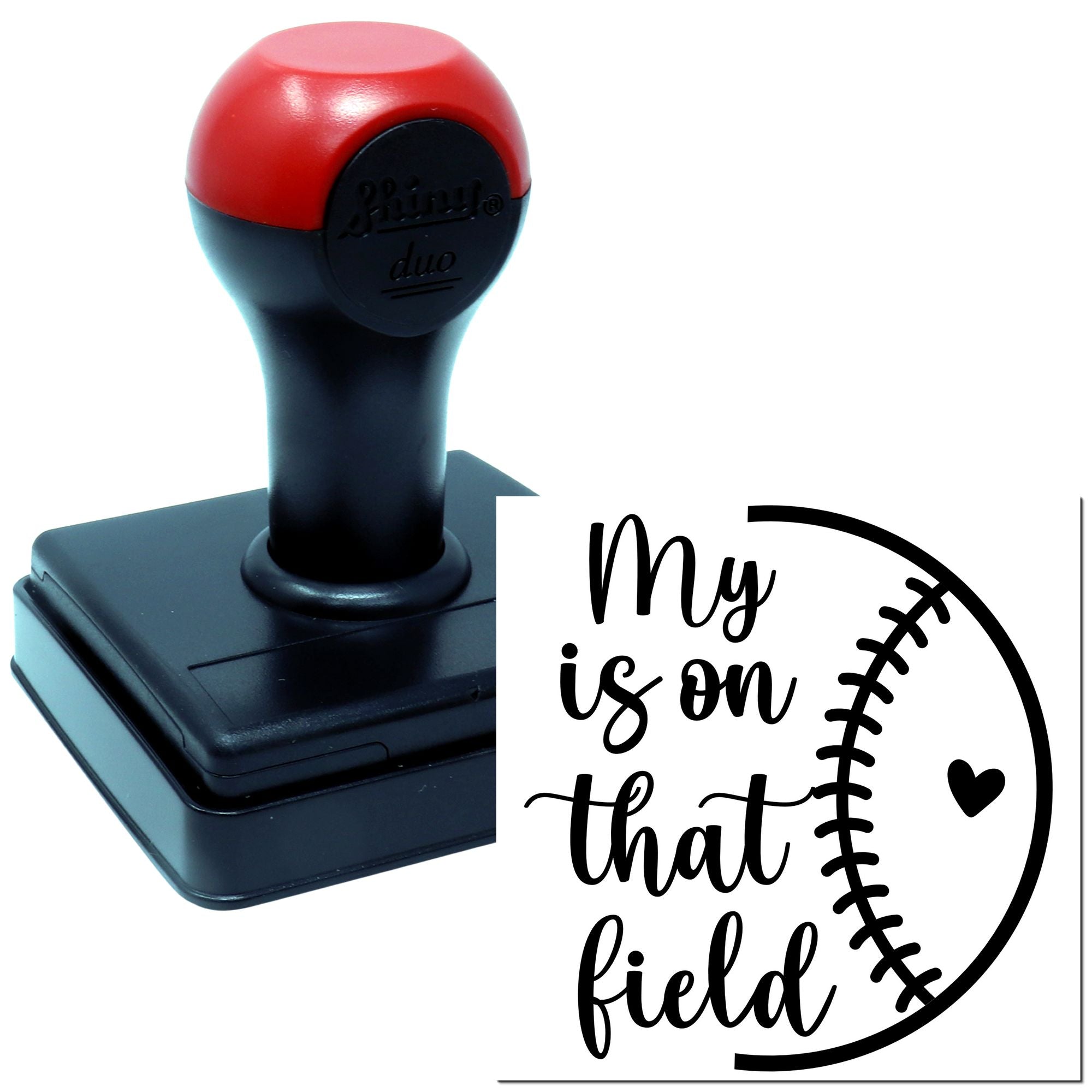 Duo Hand Love For Baseball Passion Note Card Rubber Stamp