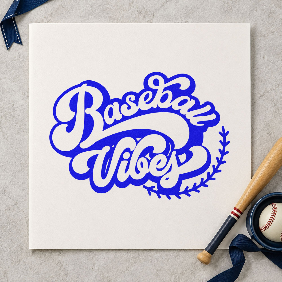 Baseball Vibes Rubber Stamp – Duo Hand in use 5