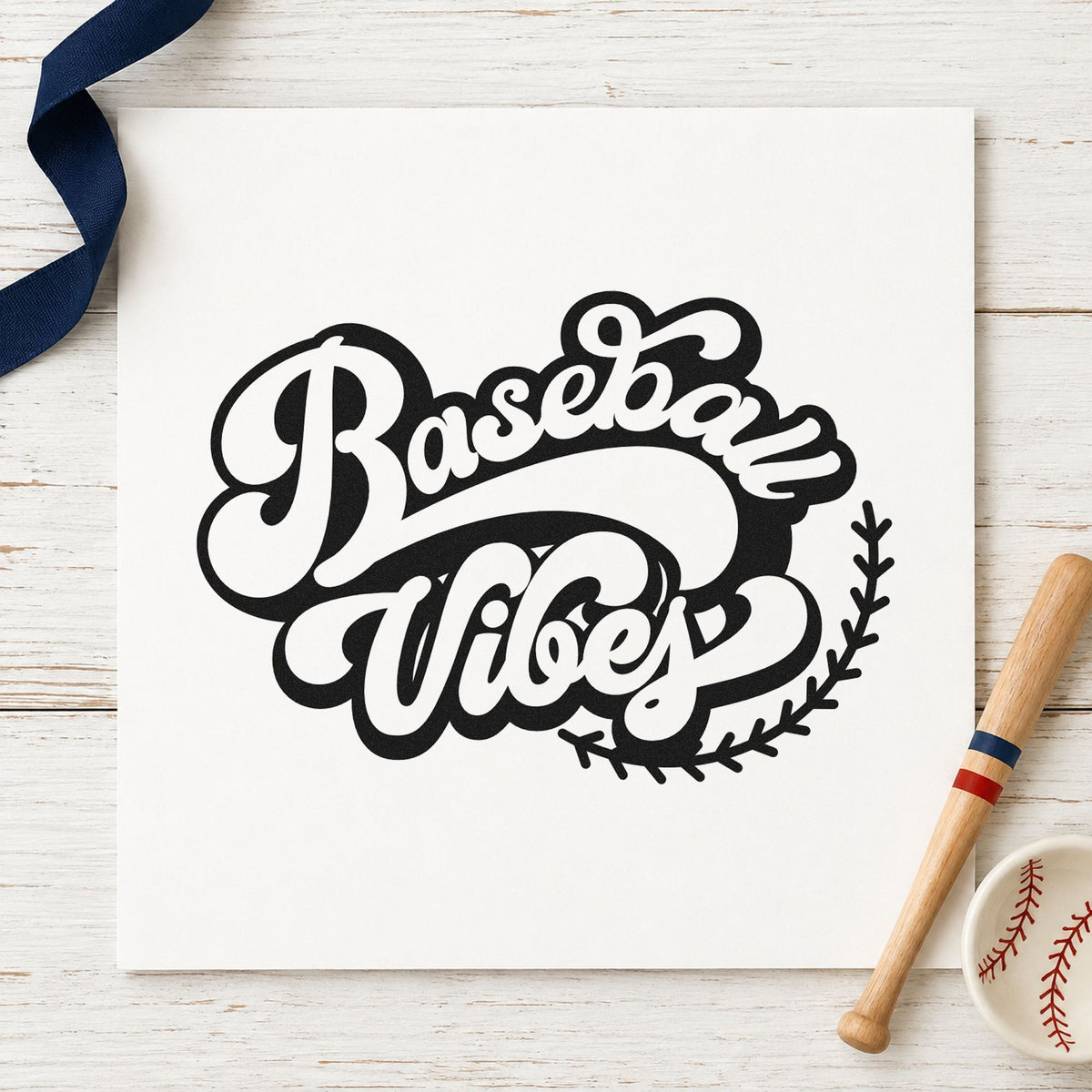 Baseball Vibes Slim Pre-Inked Stamp in use 9