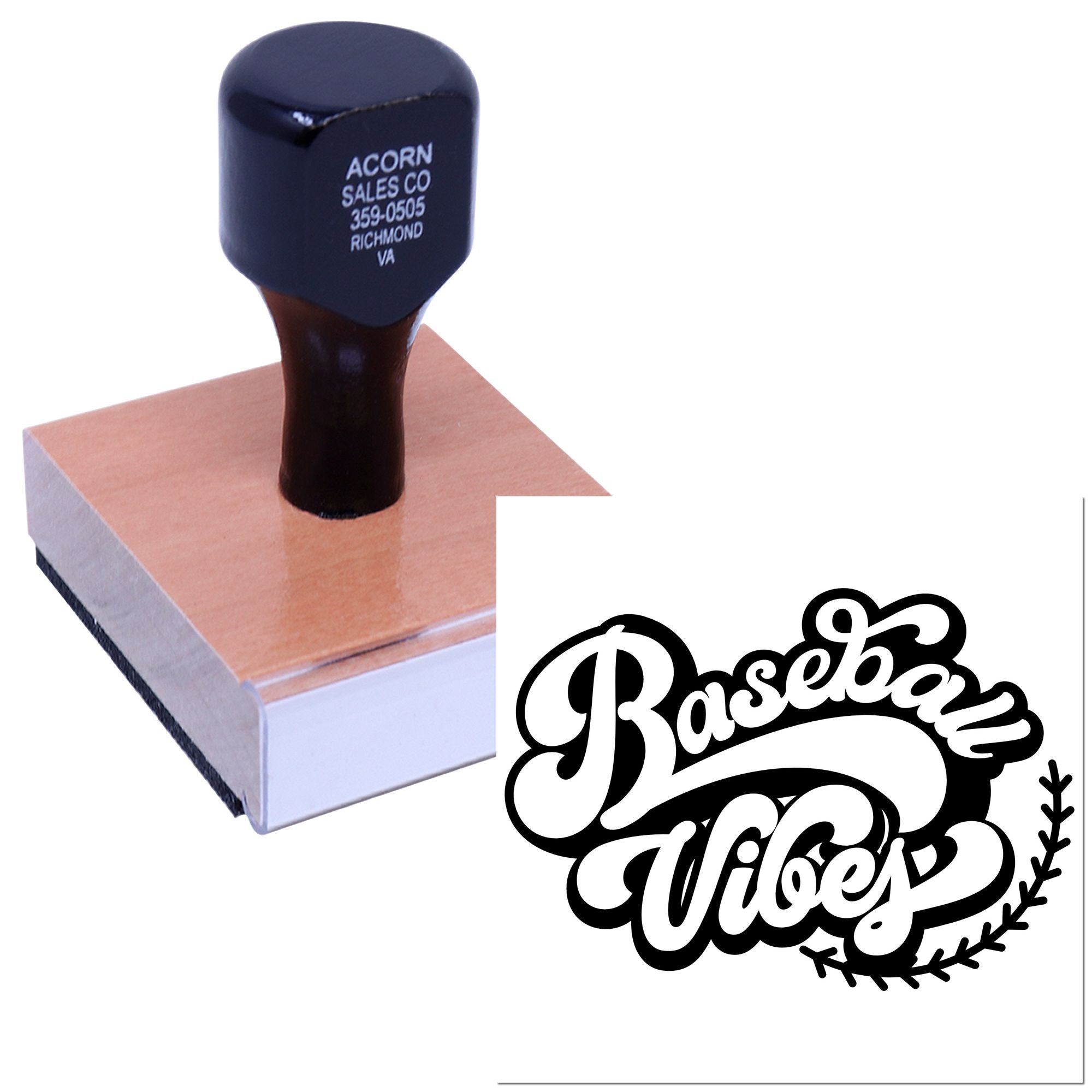 Wood Handle Vintage Diamond Energy Postcard Stamp