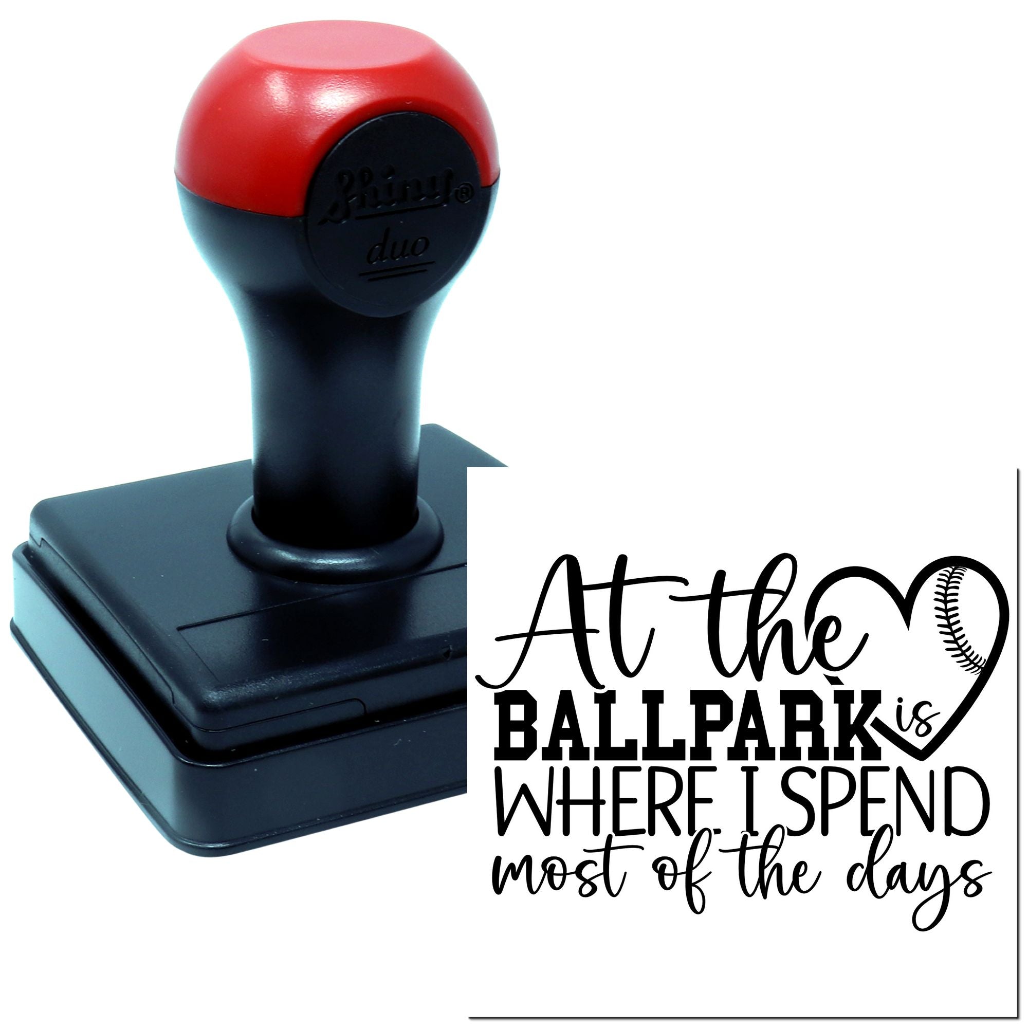 Duo Hand Baseball Heart Home Happiness Postcard Rubber Stamp