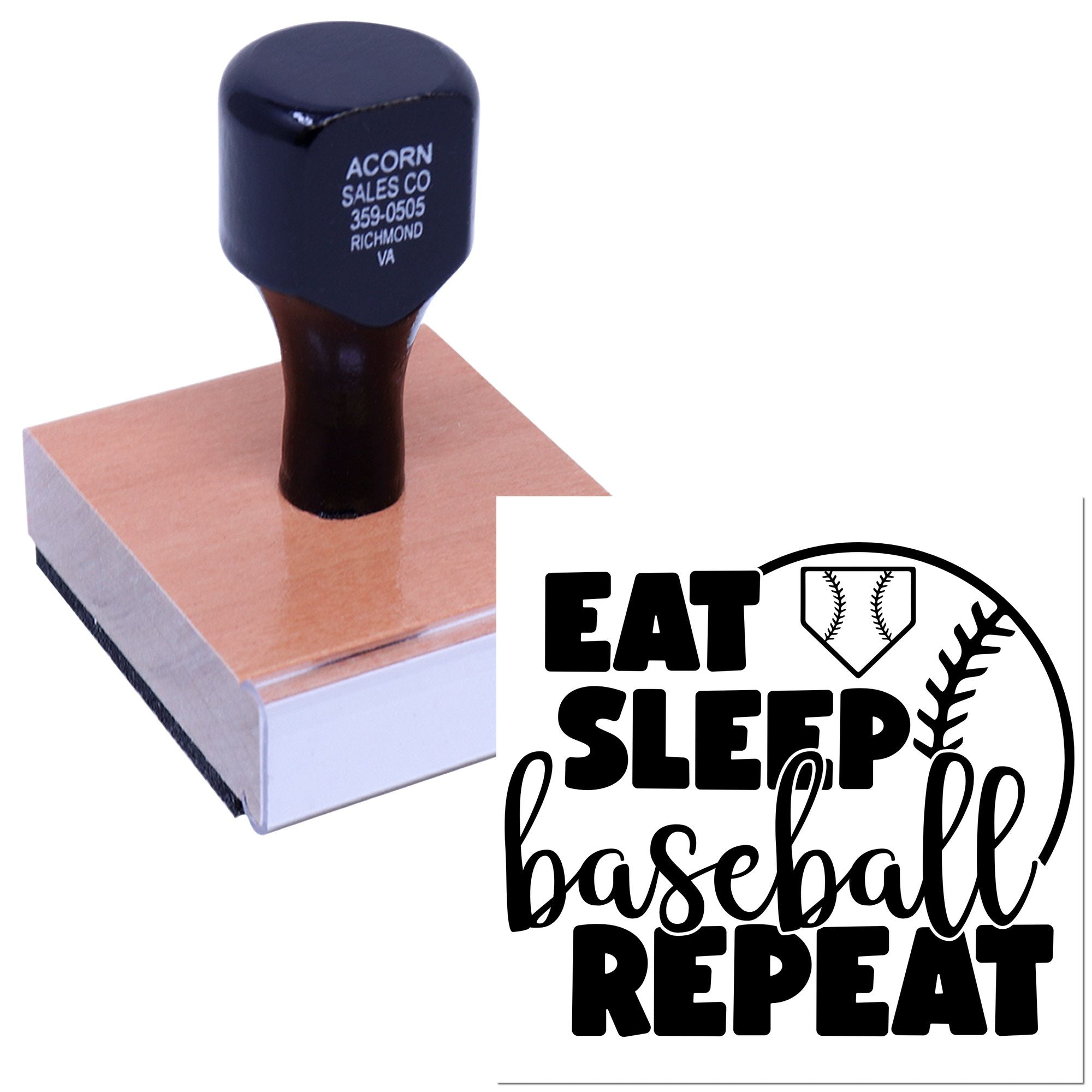 Wood Handle Diamond Daily Ritual Place Card Stamp