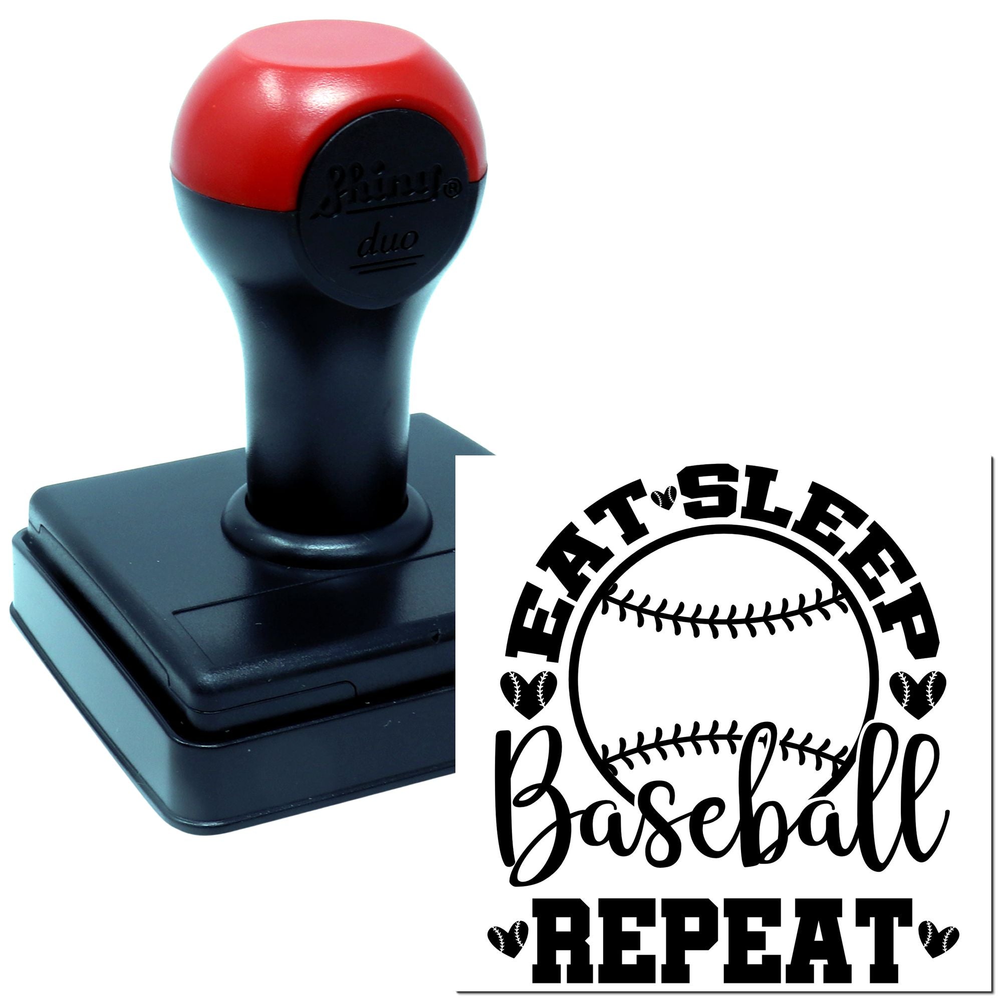 Duo Hand Home Run Baseball Ritual Party Favor Rubber Stamp