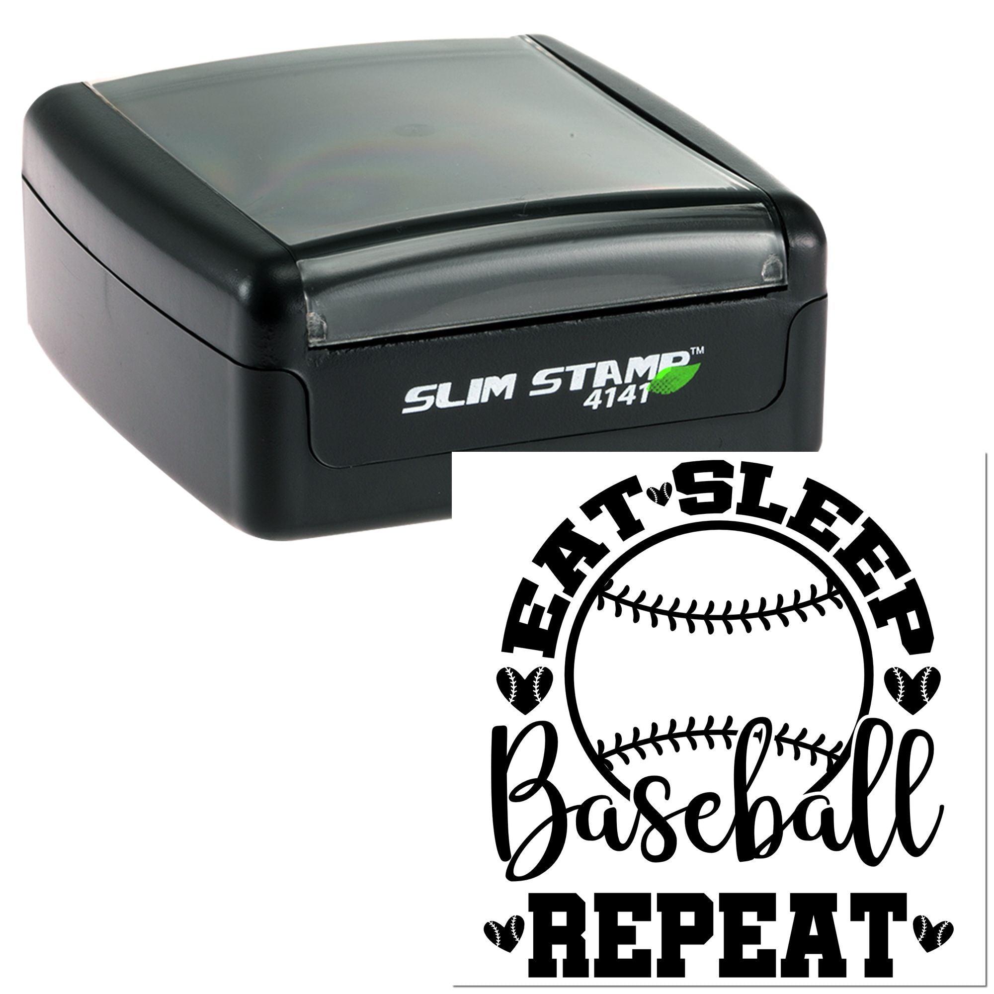 Slim Pre-Inked Baseball Love Loop Scrapbook Stamp