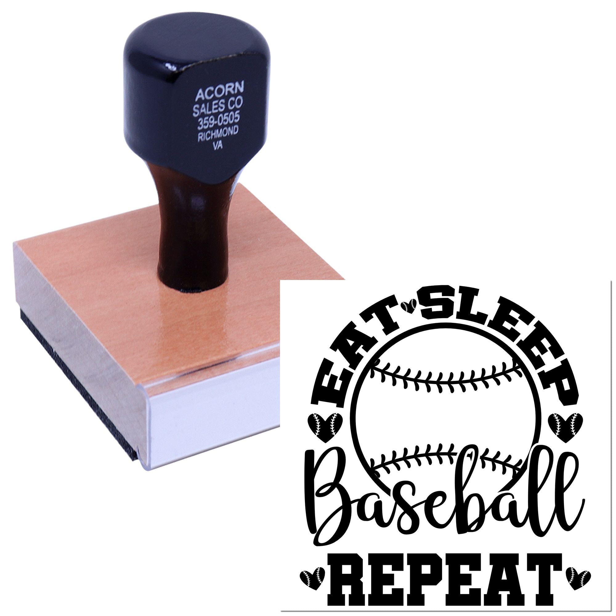 Wood Handle Baseball Life Cycle Craft Stamp