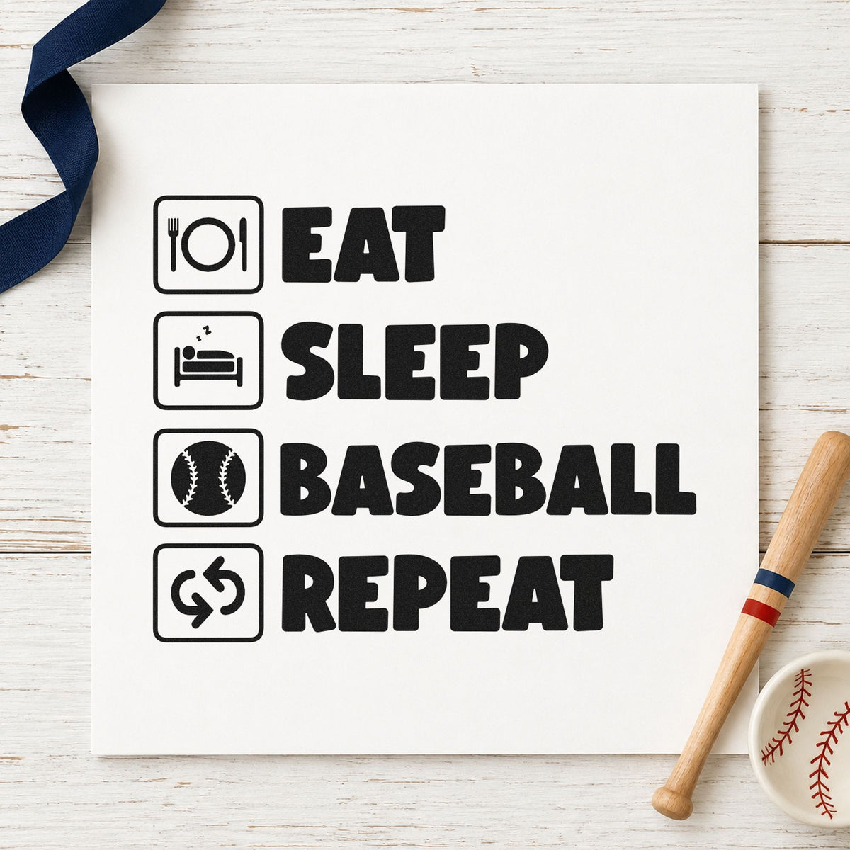 Baseball Routine Icons Slim Pre-Inked Stamp in use 3