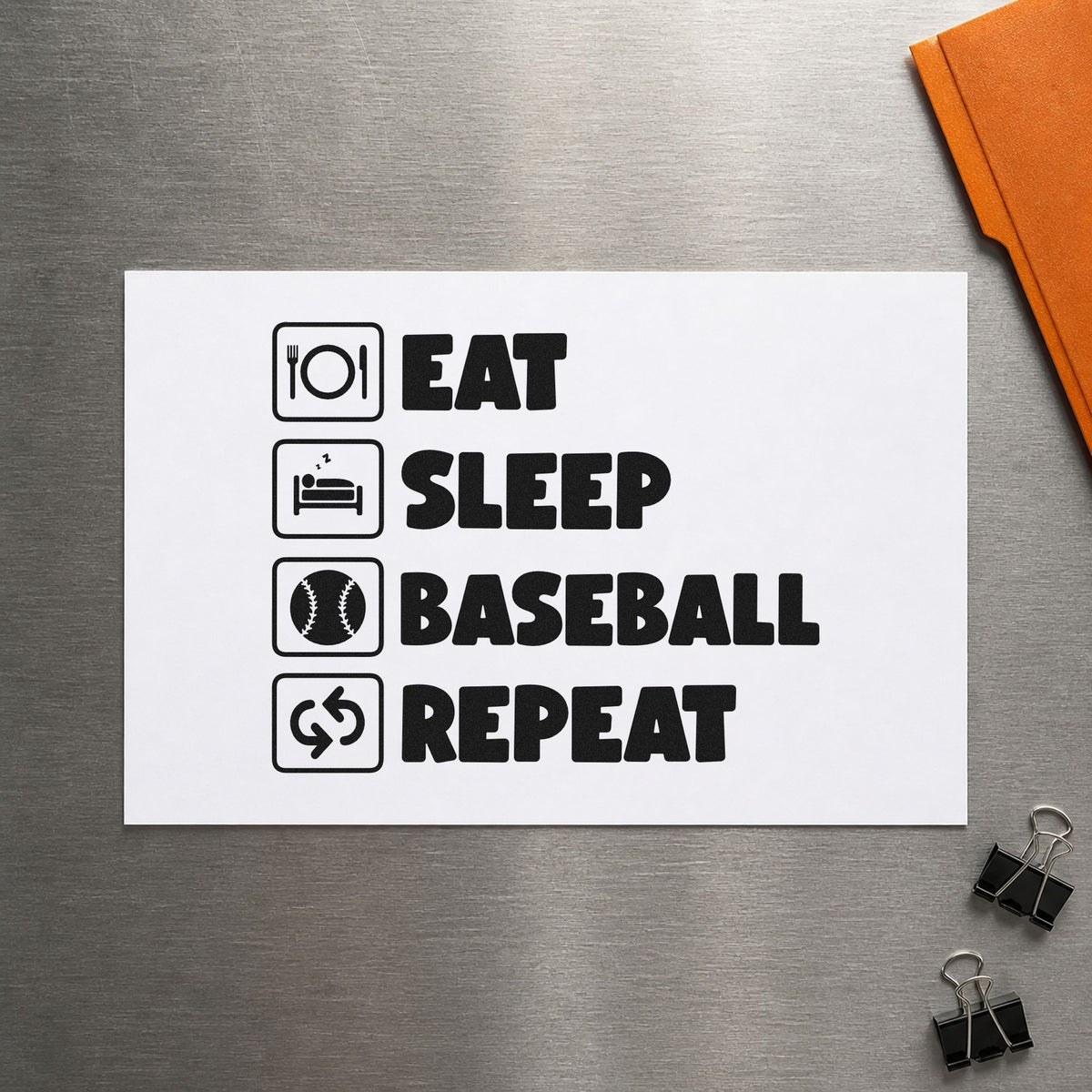 Baseball Routine Icons Slim Pre-Inked Stamp in use 4