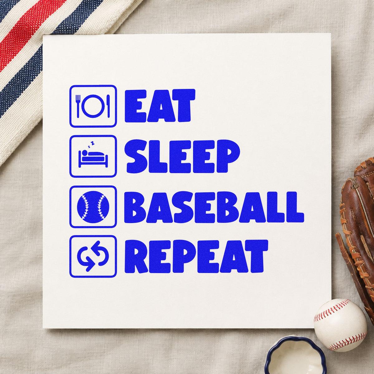 Baseball Routine Icons Slim Pre-Inked Stamp in use 5