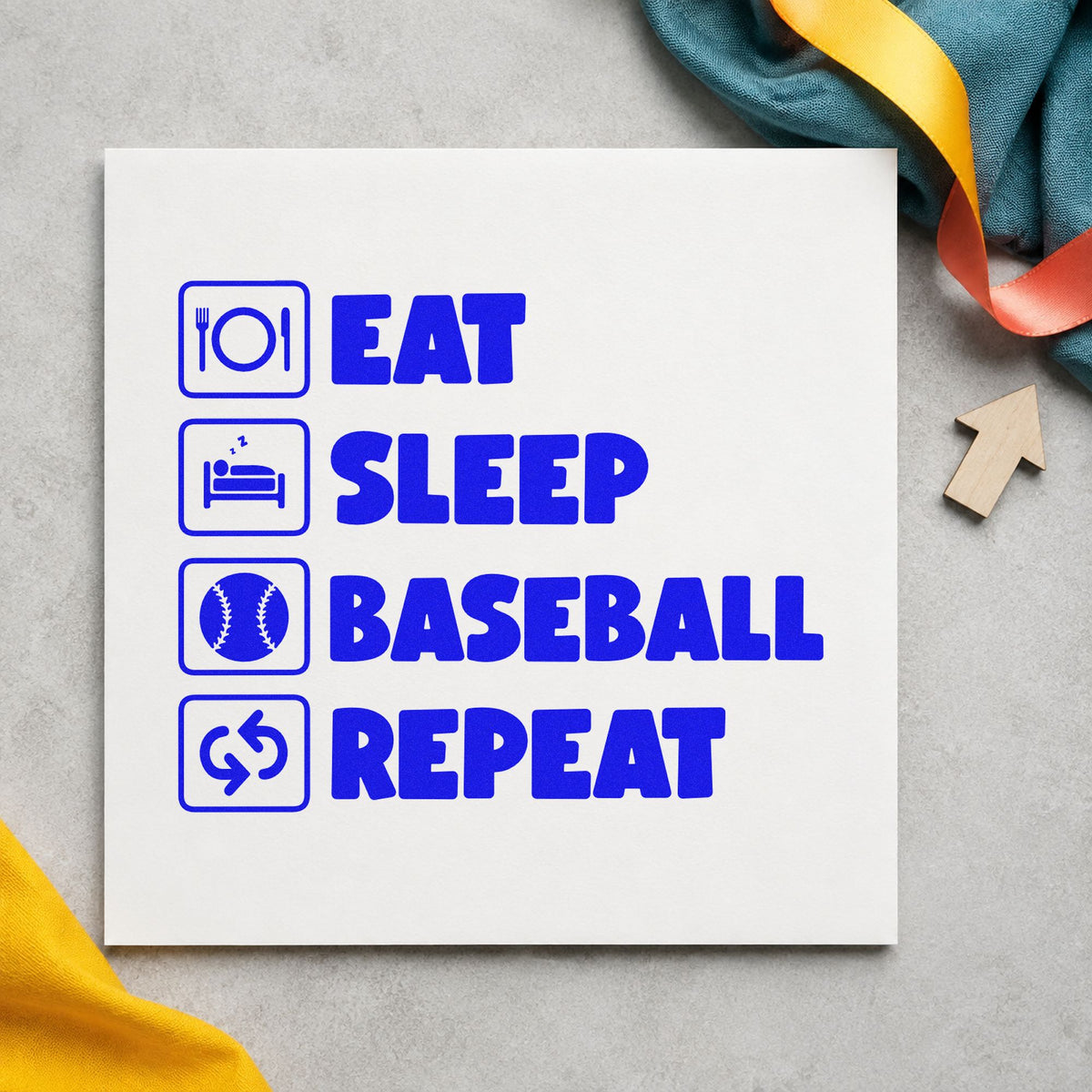 Baseball Routine Icons Slim Pre-Inked Stamp in use 6