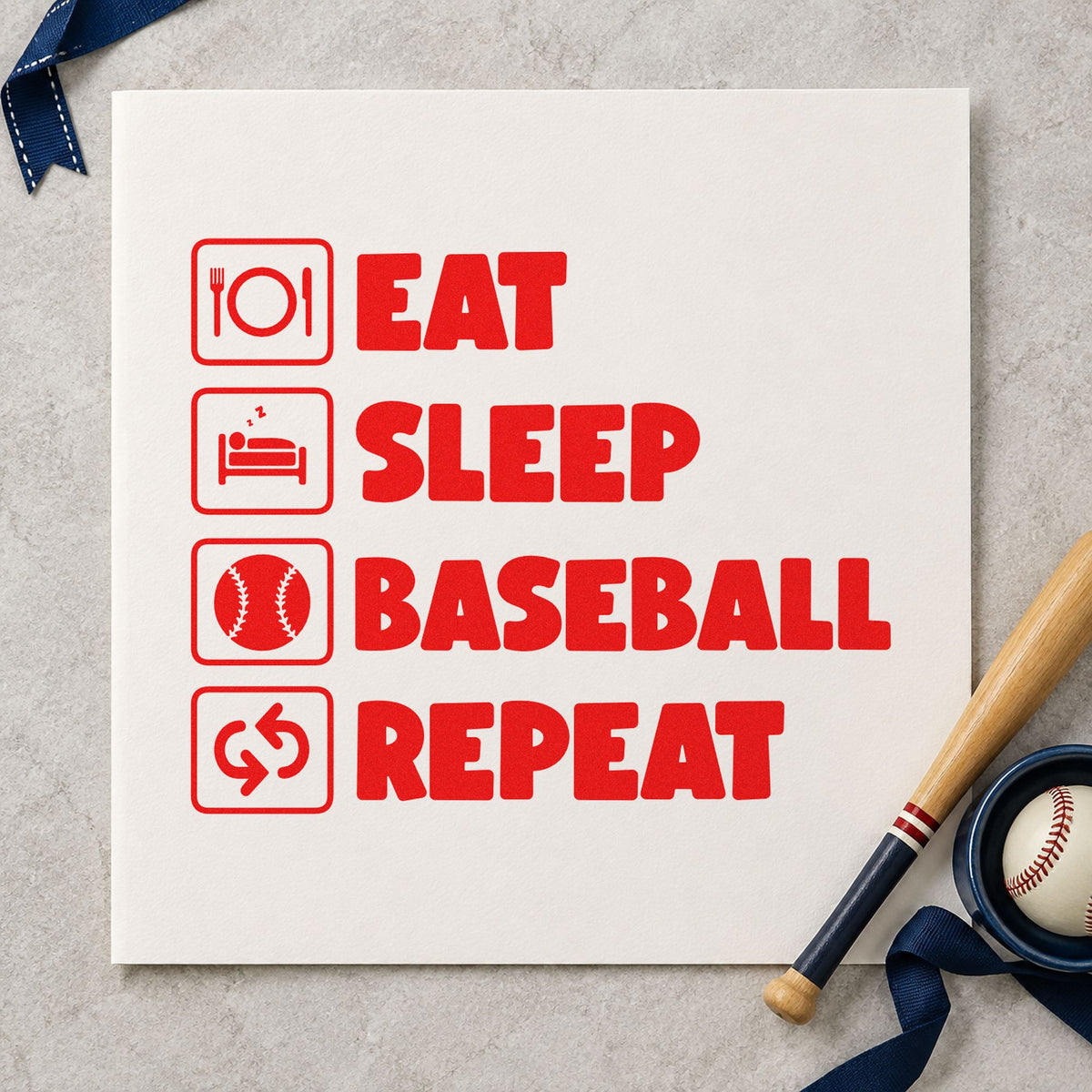 Baseball Routine Icons Slim Pre-Inked Stamp in use 7