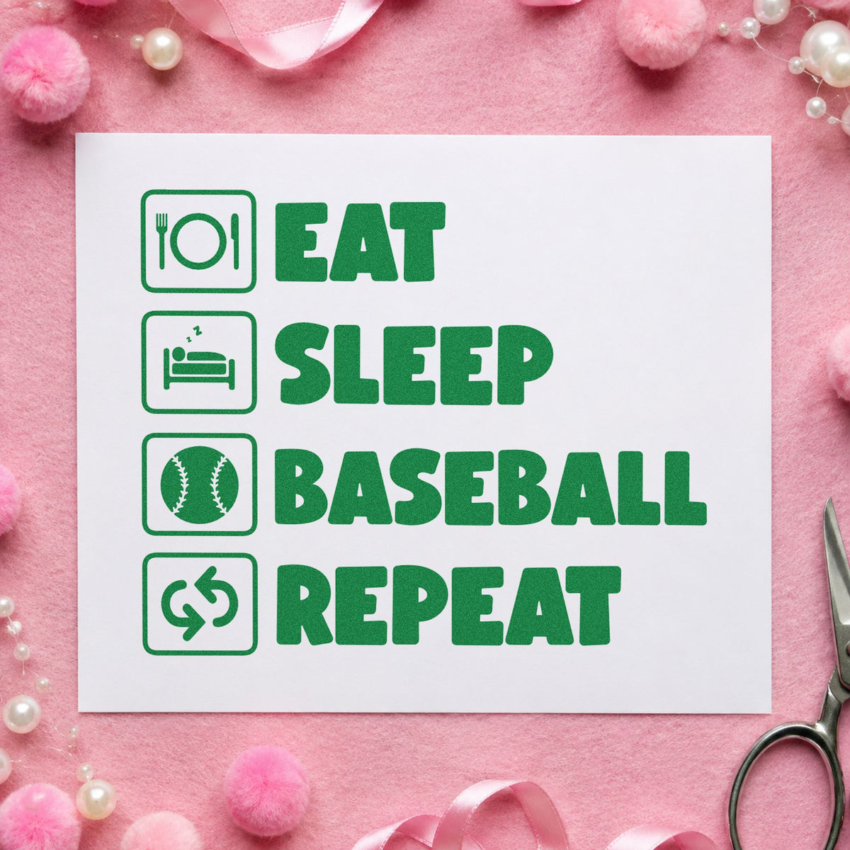 Baseball Routine Icons Slim Pre-Inked Stamp in use 8