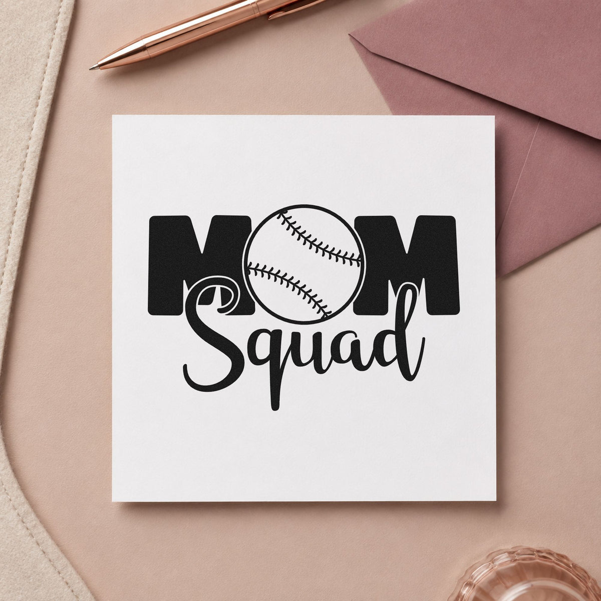 Baseball Mom Squad Self-Inking Stamp in use 10