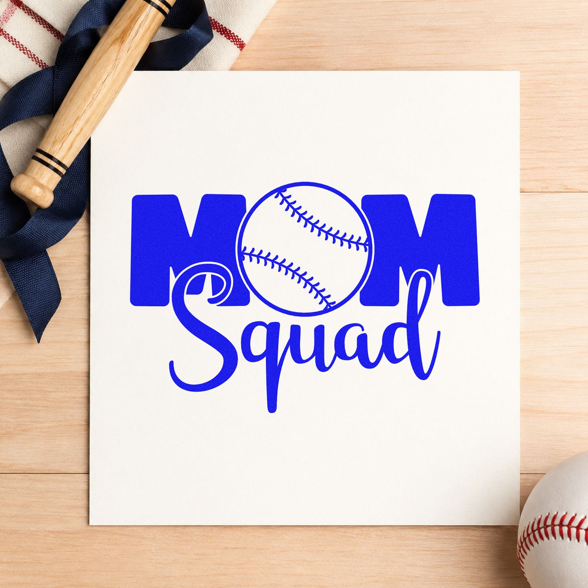 Baseball Mom Squad Self-Inking Stamp in use 5