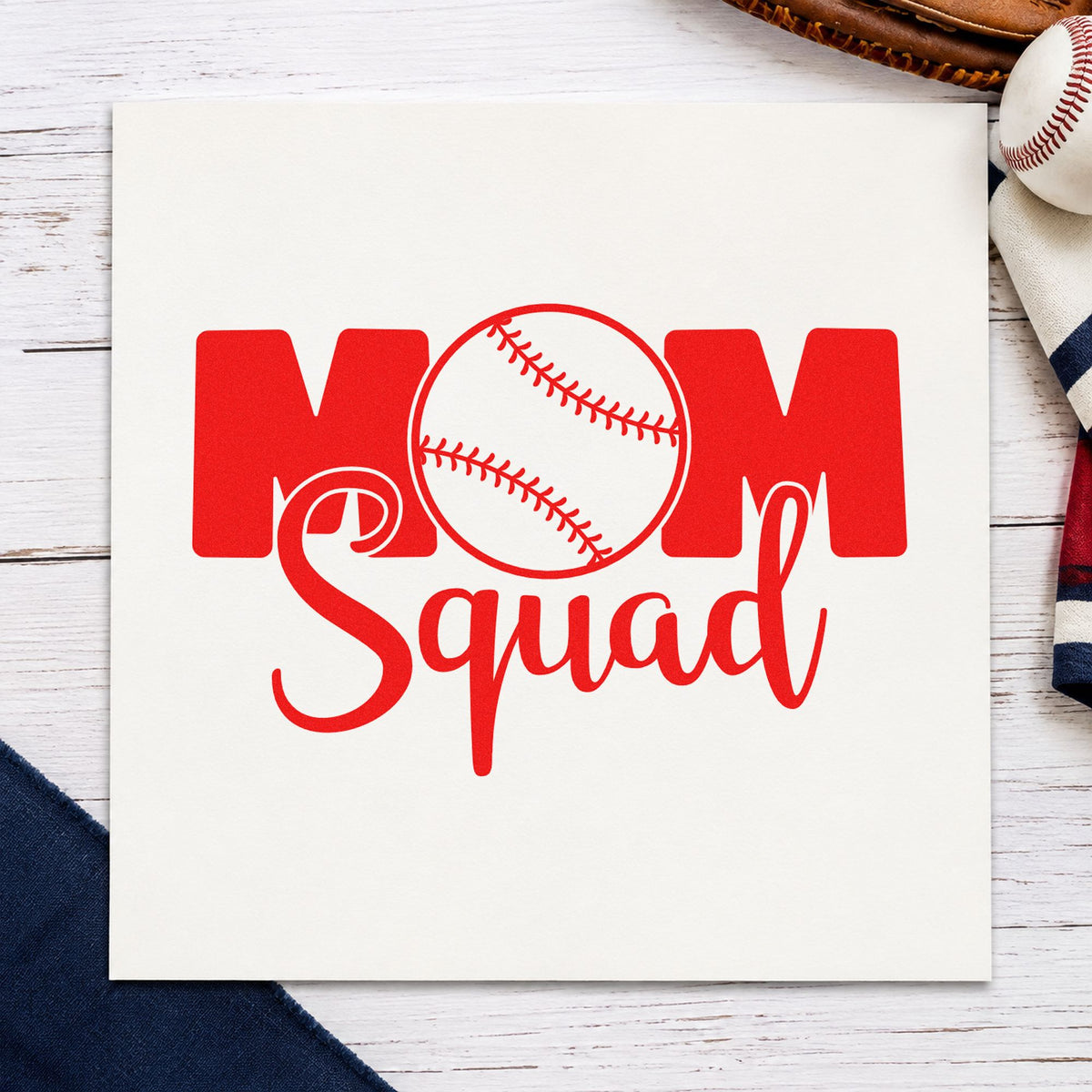 Baseball Mom Squad Self-Inking Stamp in use 7